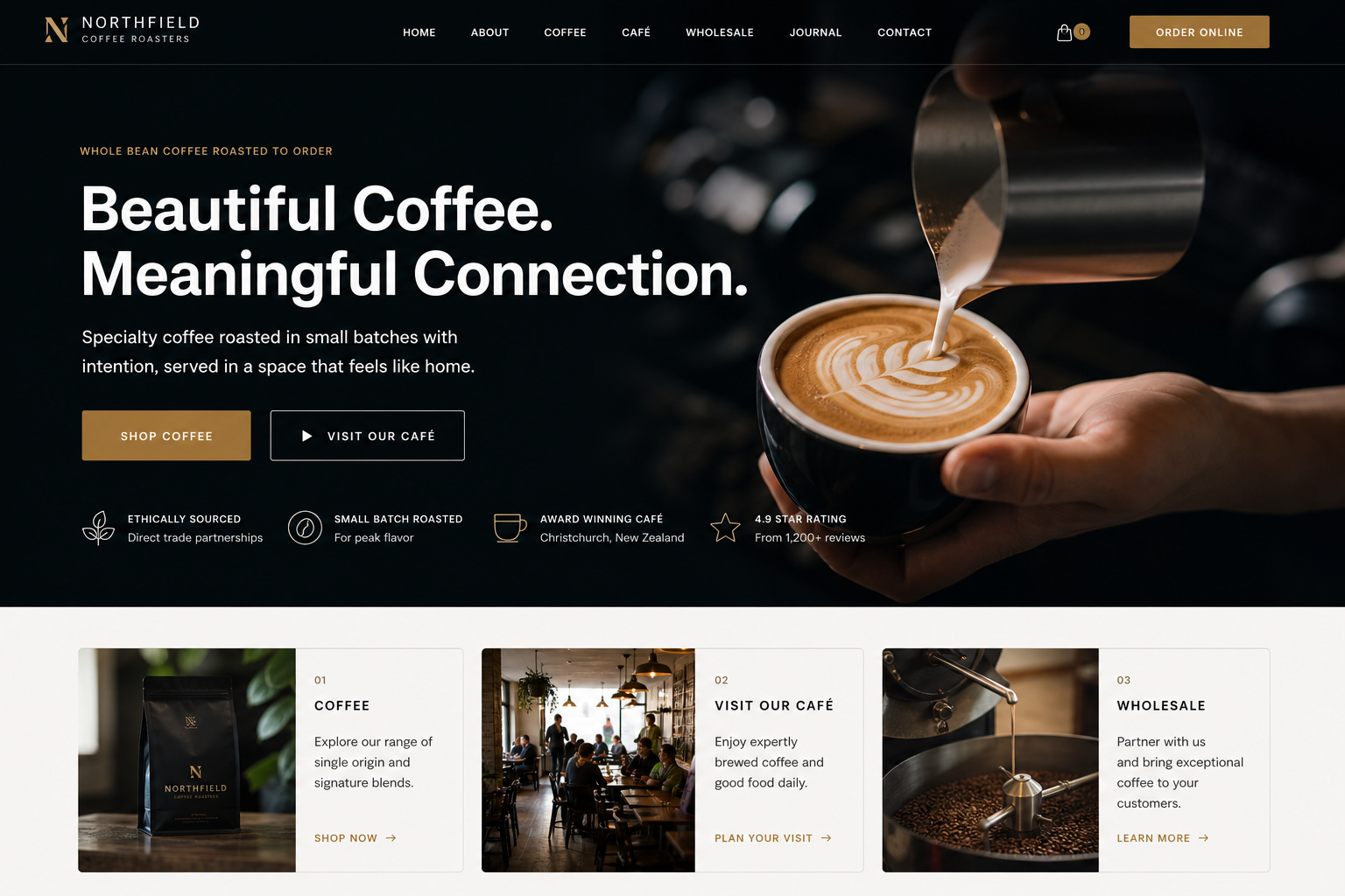 Hustle Cafe & Coffee — Cafe & Coffee website template