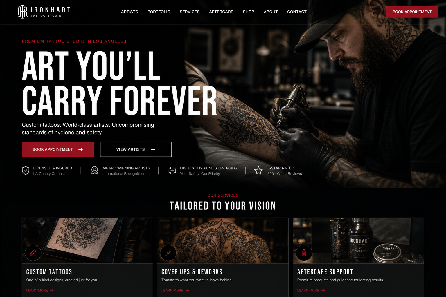 North Tattoo Studio — Tattoo Studio website template