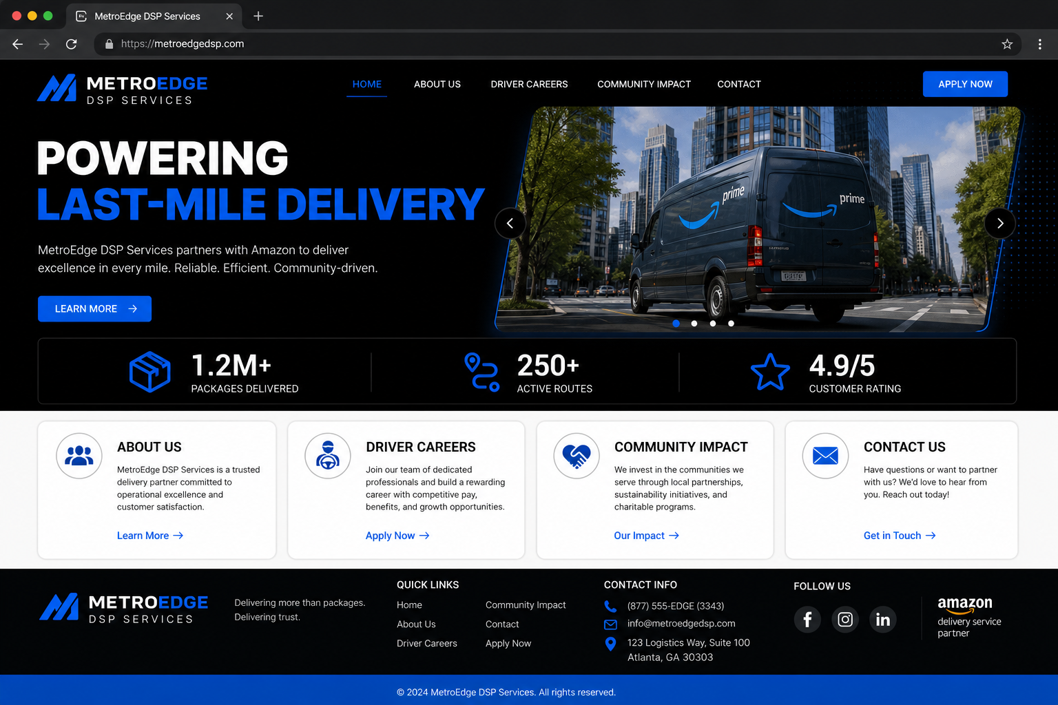 MetroEdge DSP Services website template