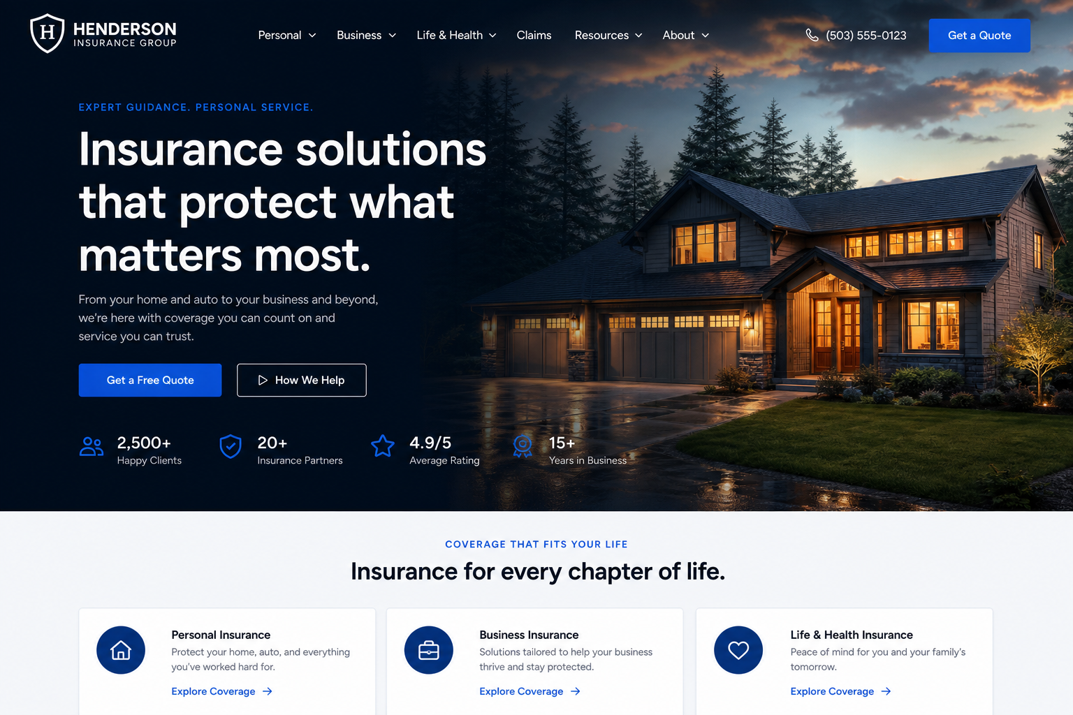 Vista Insurance Agent — Insurance Agent website template