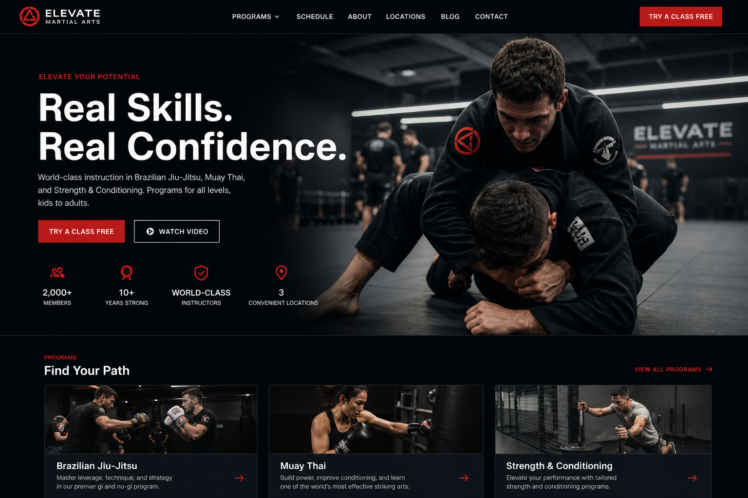 Vista Martial Arts — Martial Arts website template