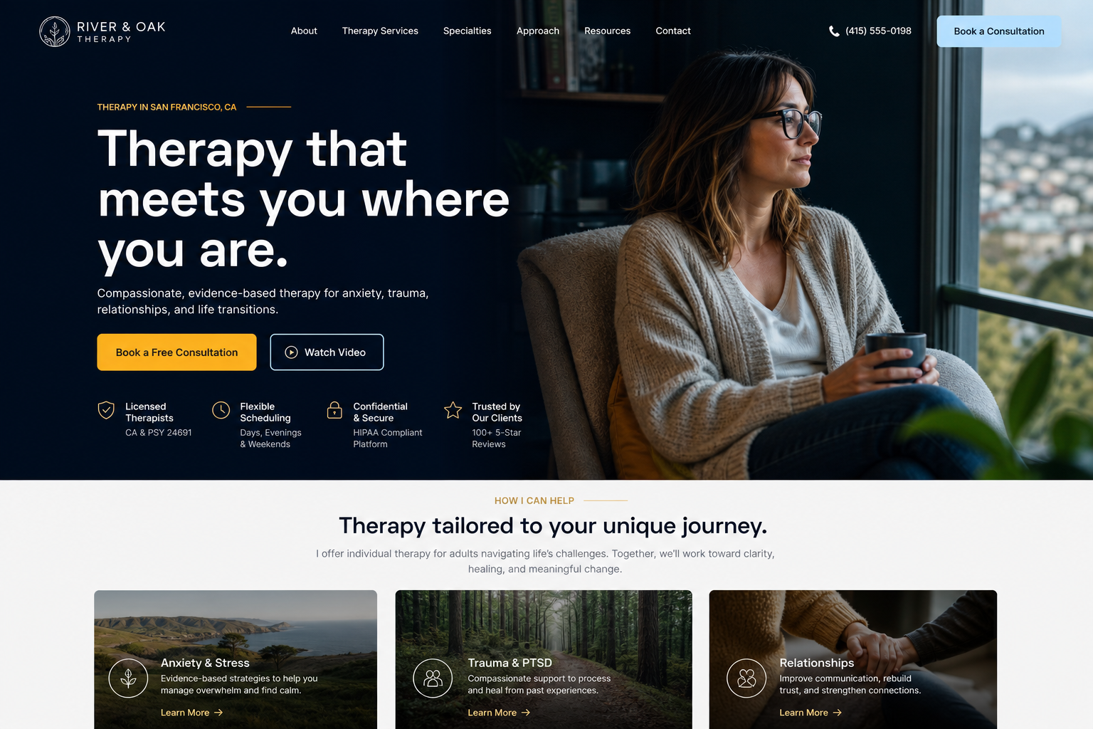 Topaz Therapist — Therapist website template