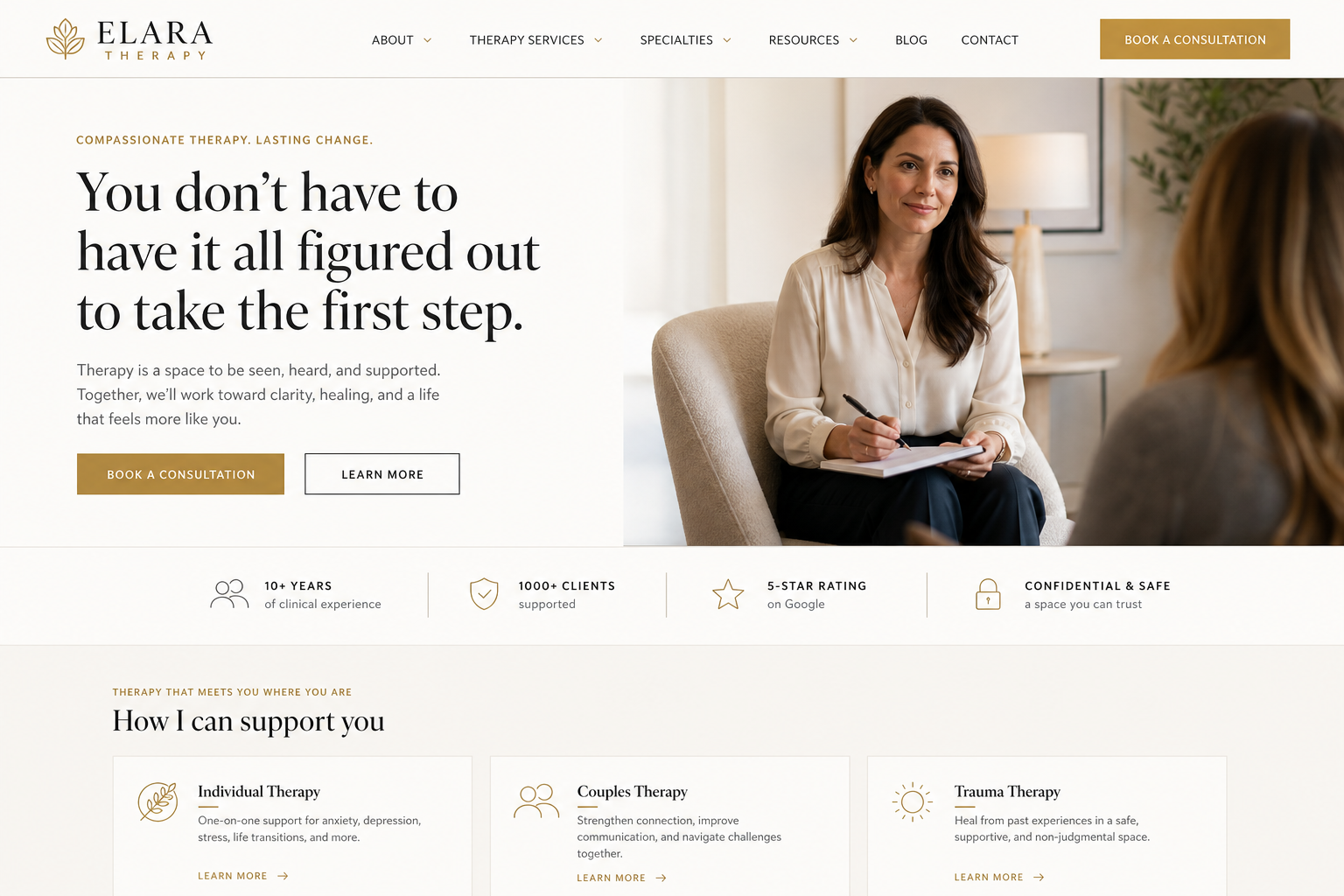 Garnet Therapist — Therapist website template
