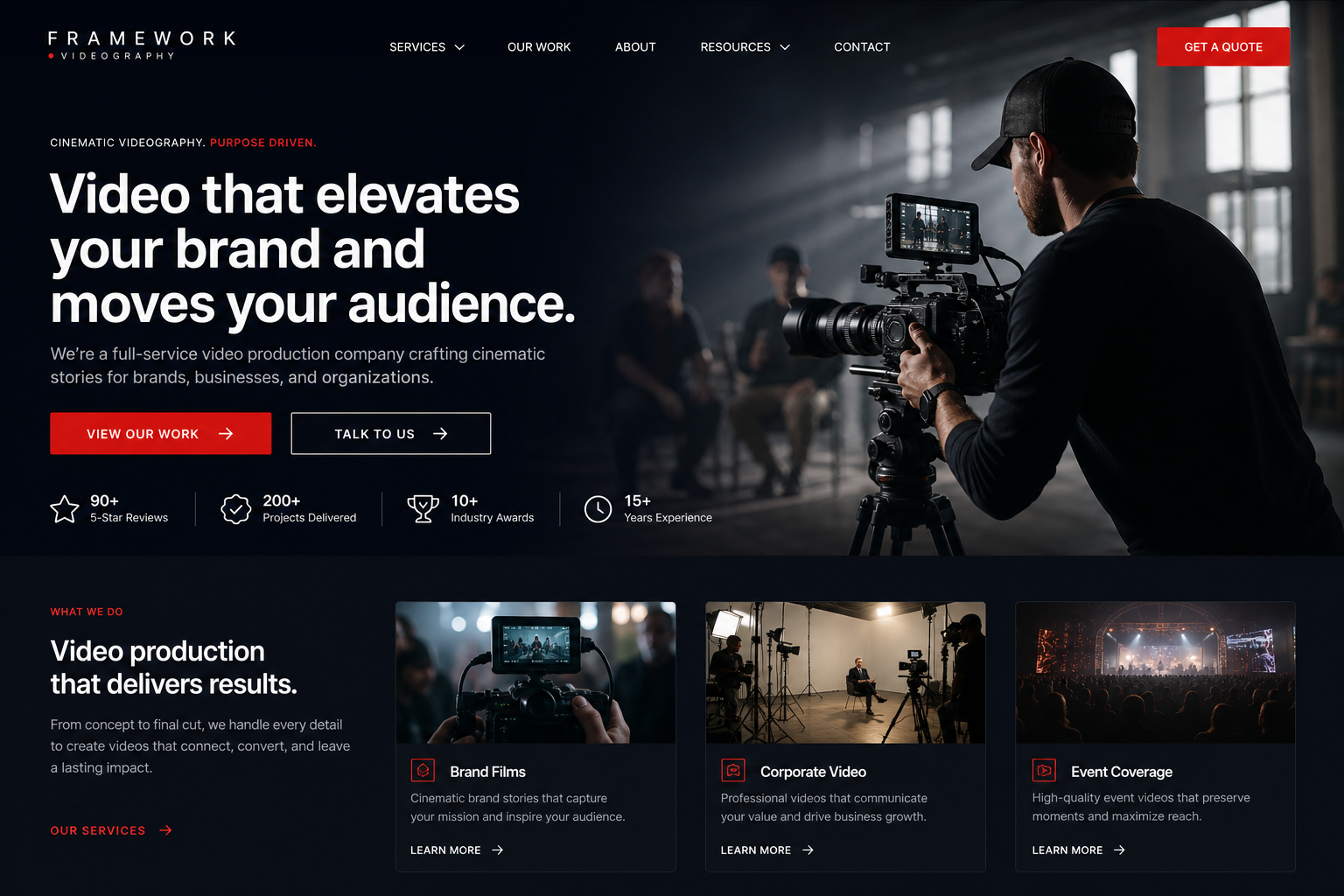 Holden Videographer — Videographer website template