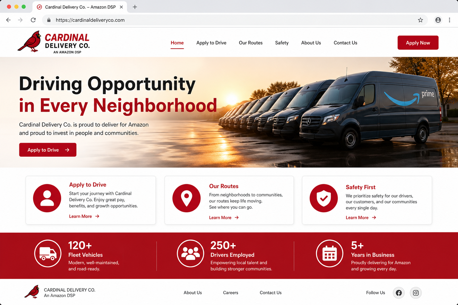 Cardinal Delivery Co. website template