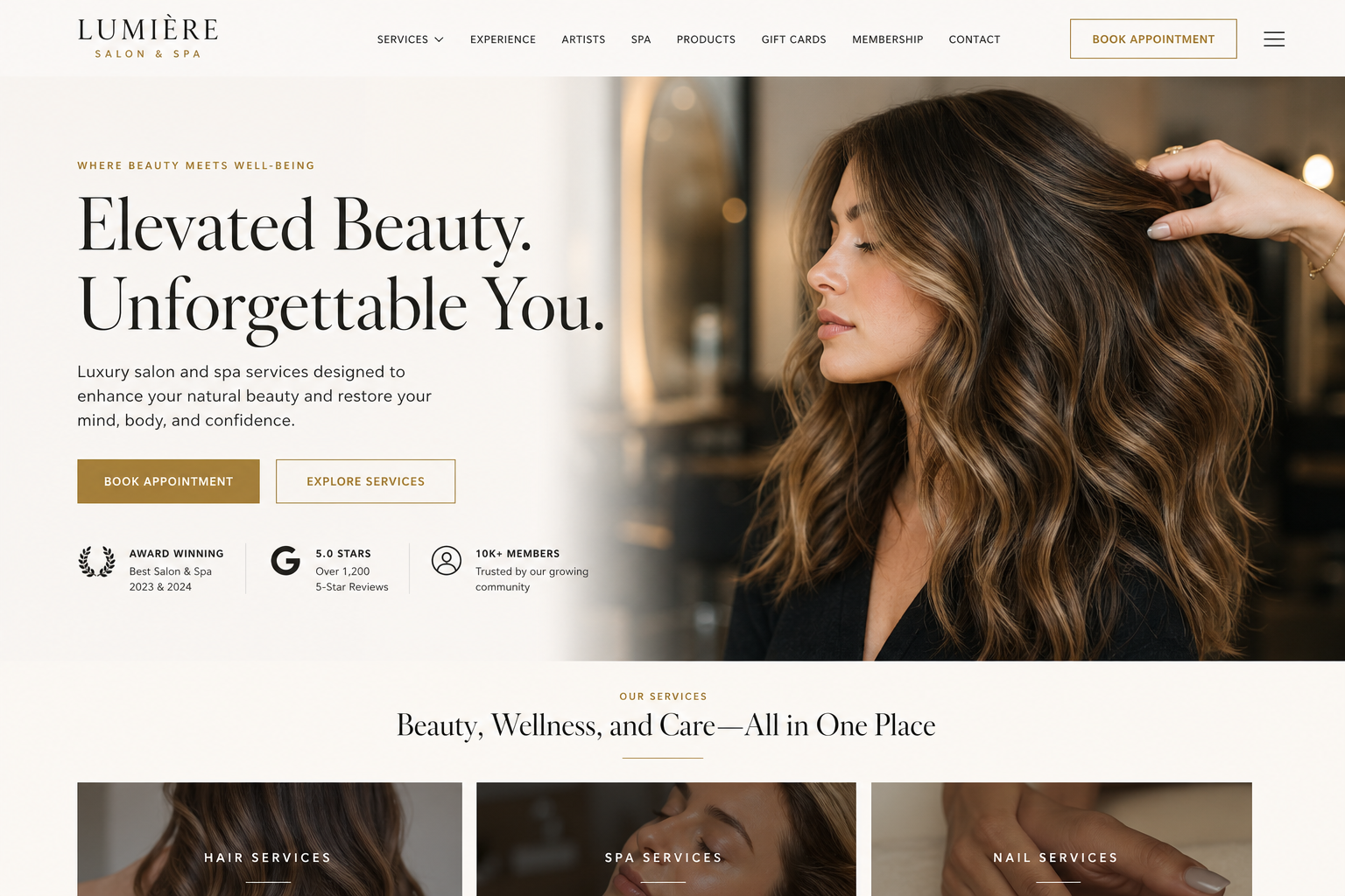 Salon & Spa website template