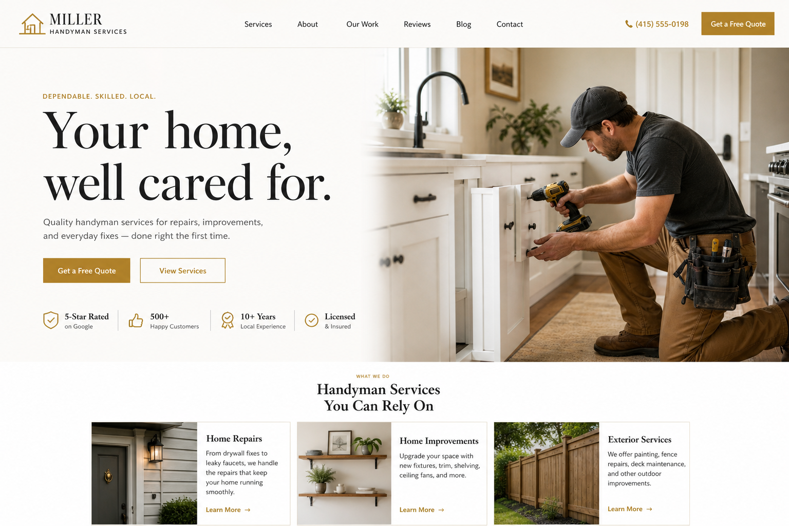 Crown Handyman — Handyman website template
