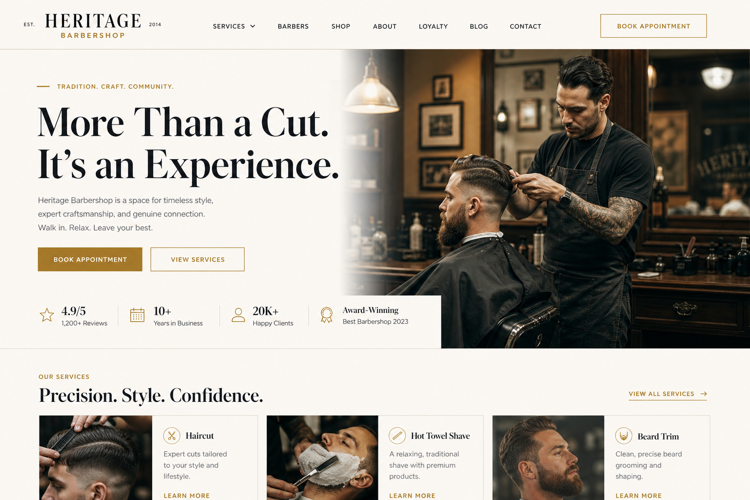 Barbershop website template