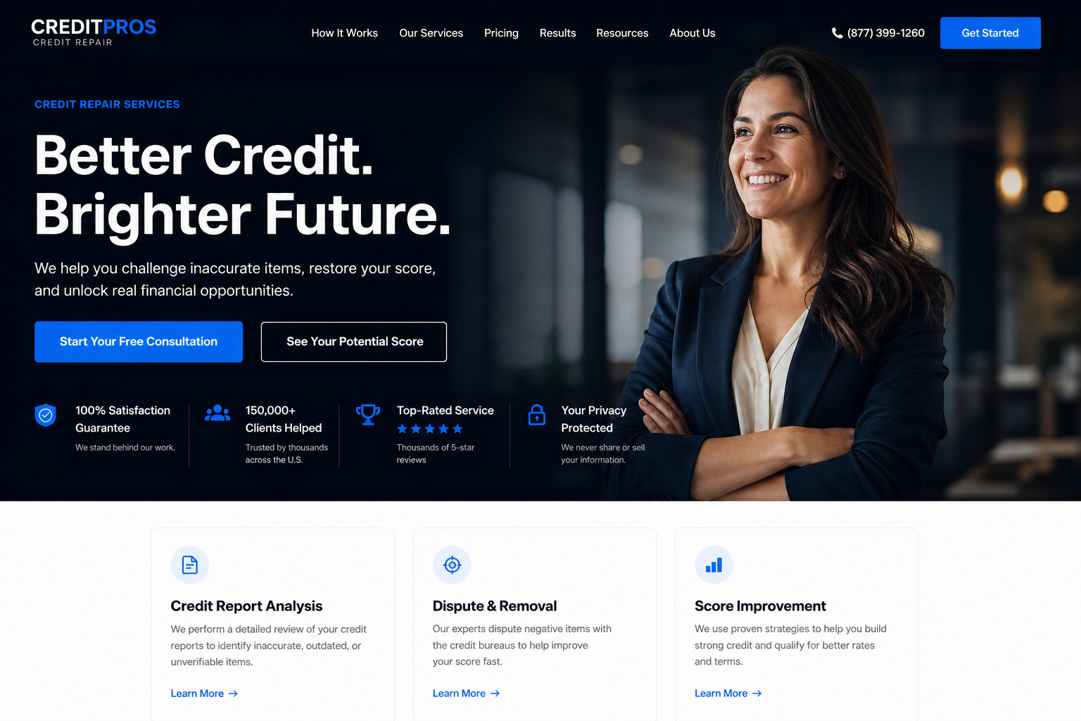 Quarter Credit Repair — Credit Repair website template