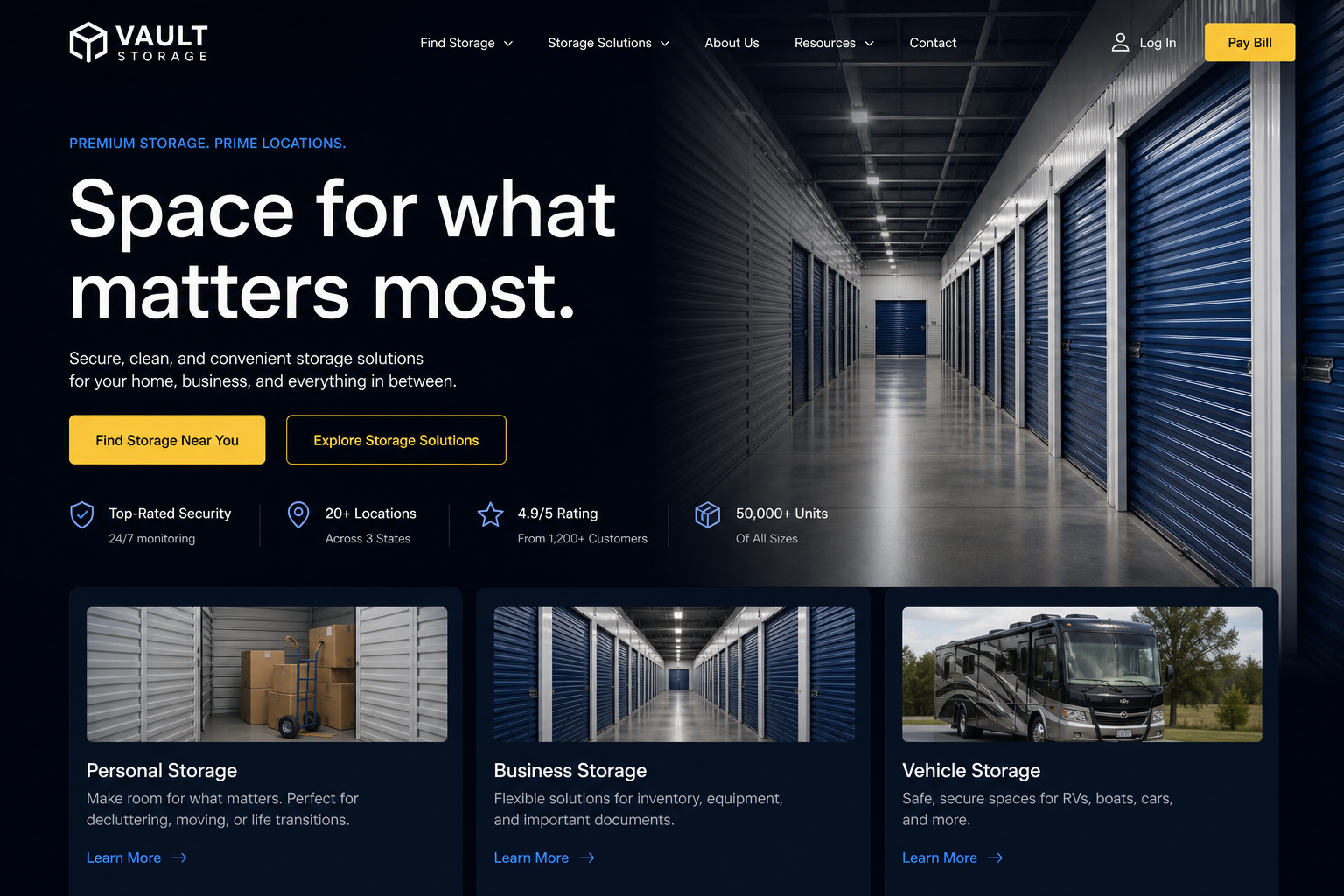 Press Storage Facility — Storage Facility website template