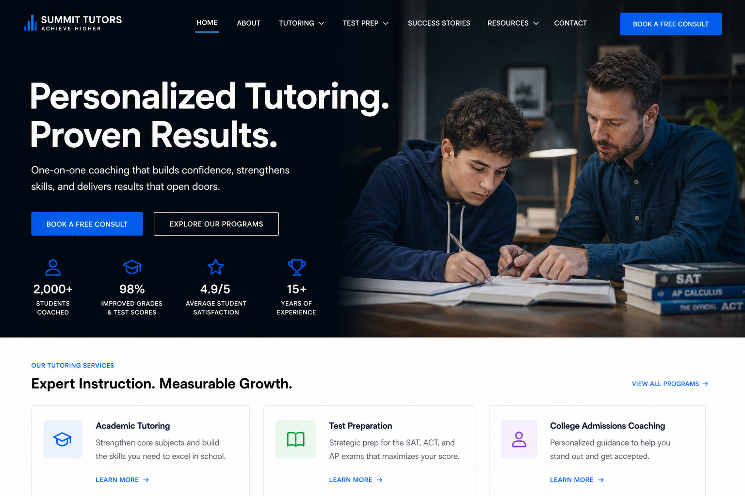 Indigo Tutor / Coach — Tutor / Coach website template