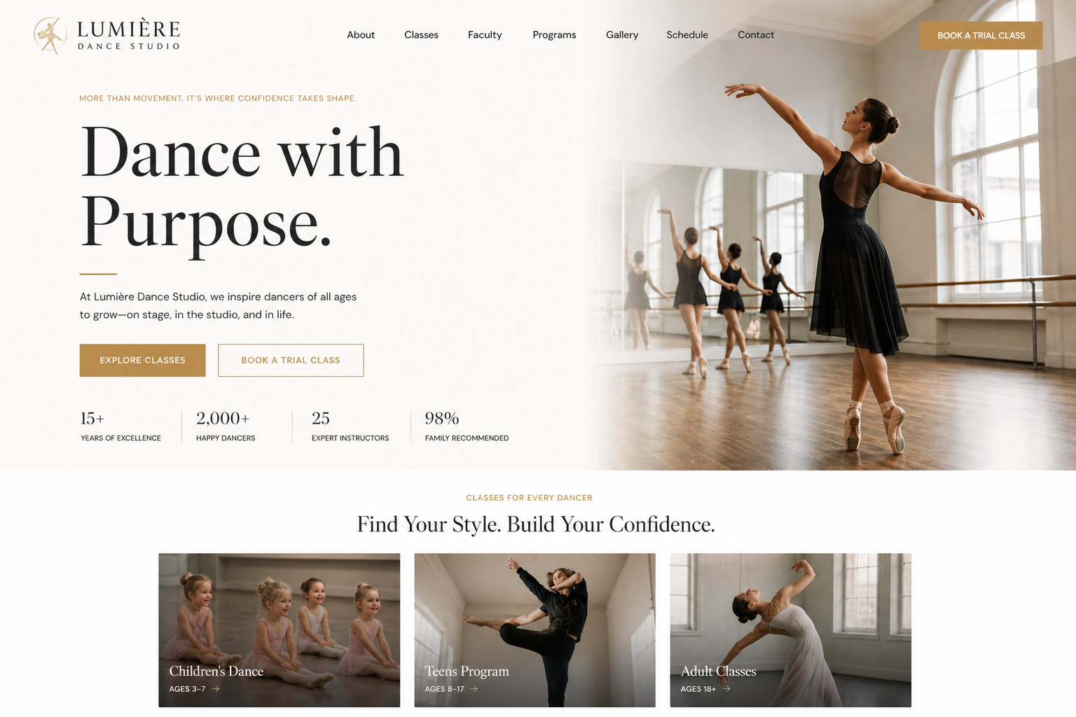 Sable Dance Studio — Dance Studio website template