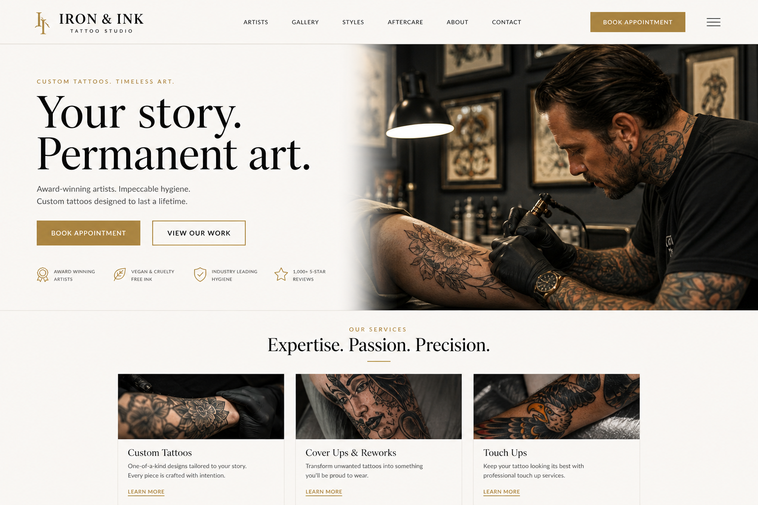 Maven Tattoo Studio — Tattoo Studio website template