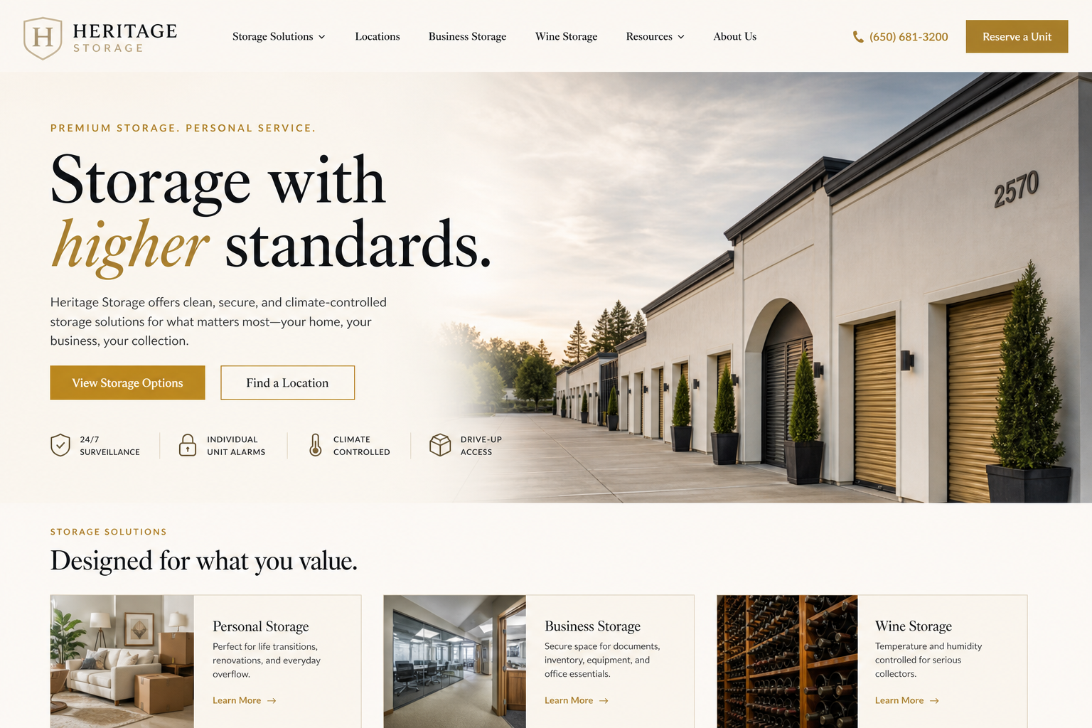 Loom Storage Facility — Storage Facility website template