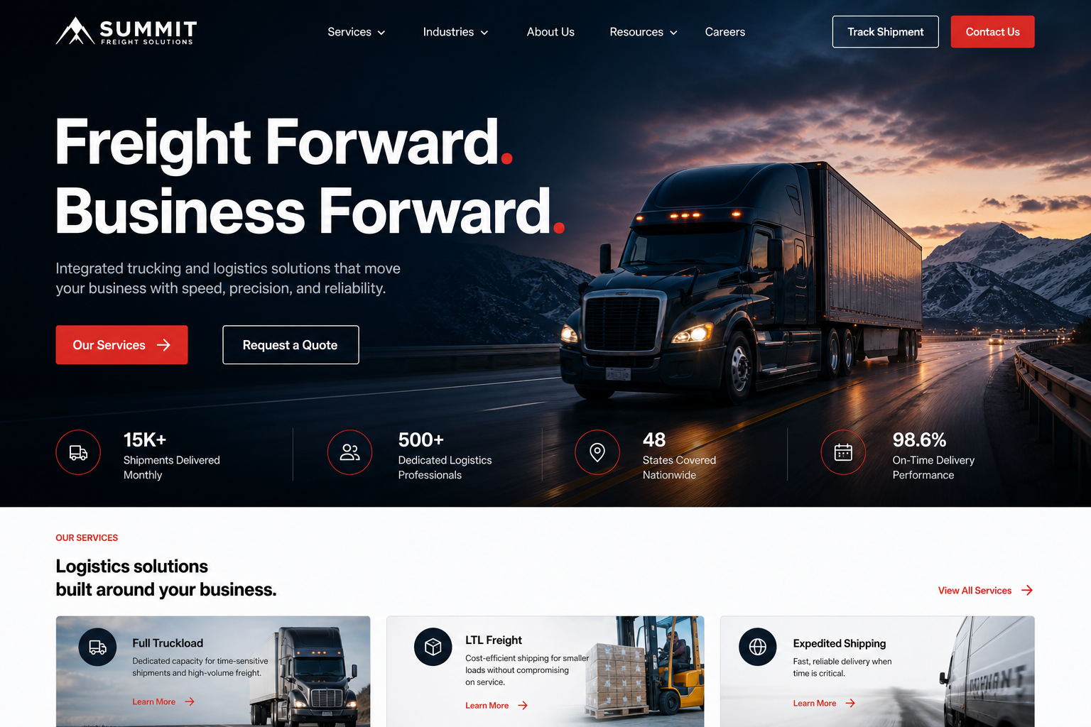 Salt Trucking & Logistics — Trucking & Logistics website template