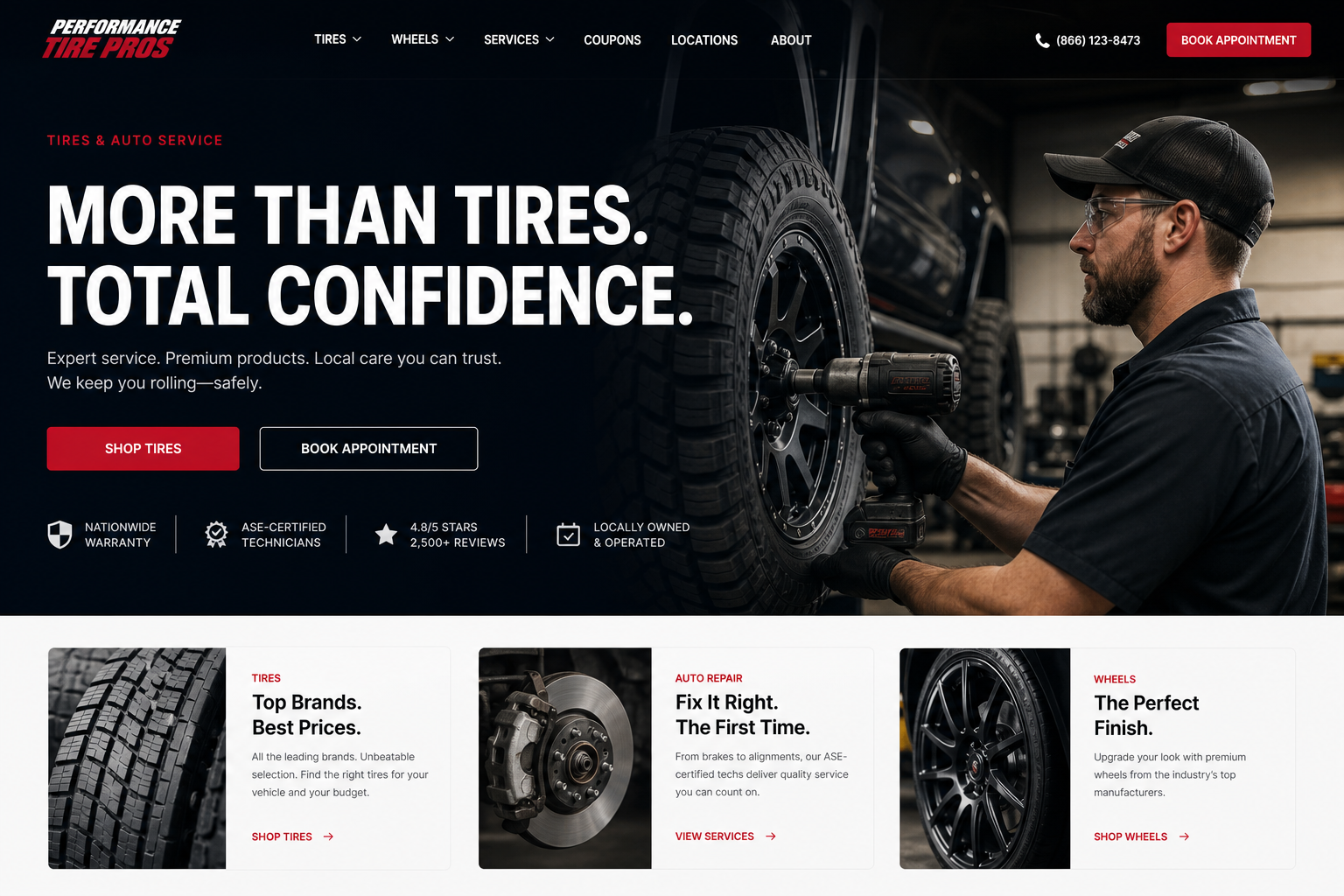 Salt Tire Shop — Tire Shop website template