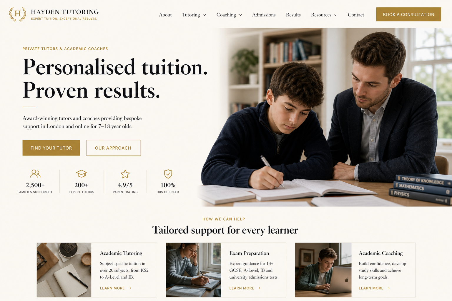 Saffron Tutor / Coach — Tutor / Coach website template