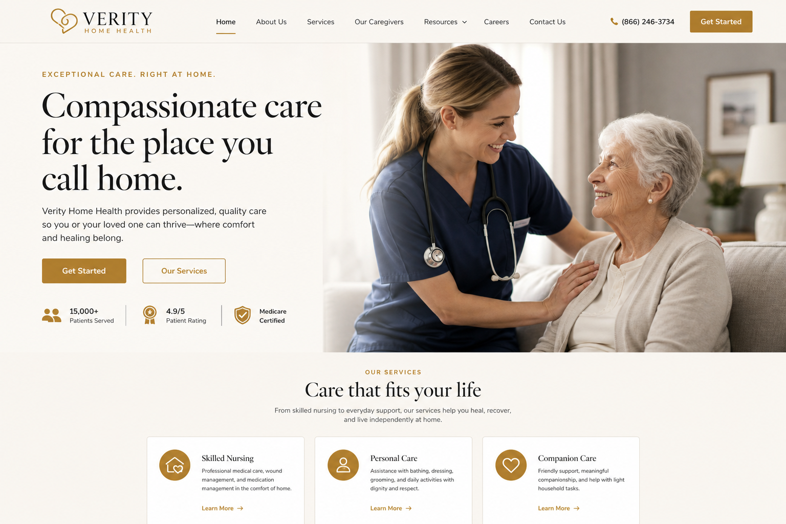 Verve Home Health — Home Health website template