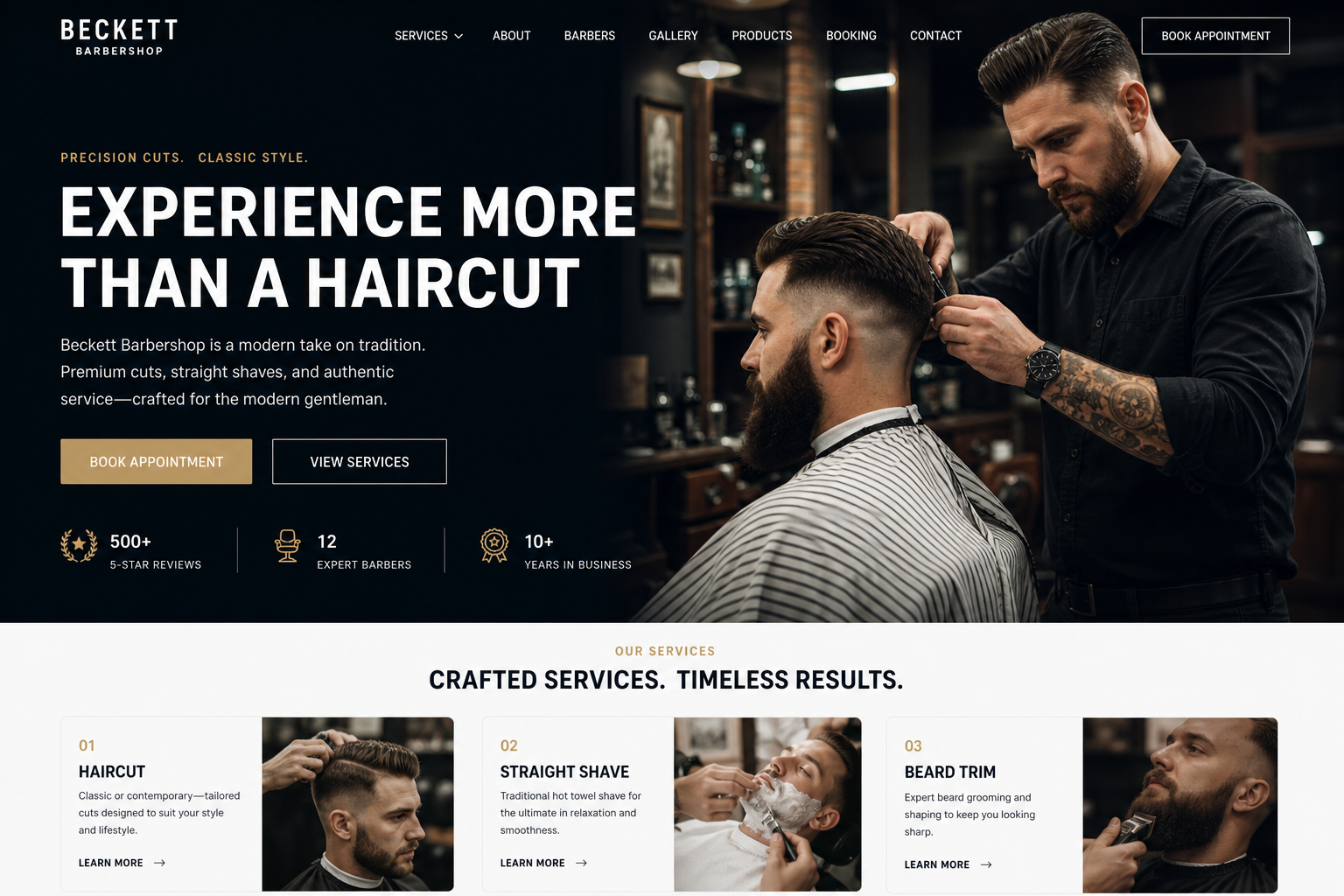 Marquee Barbershop — Barbershop website template