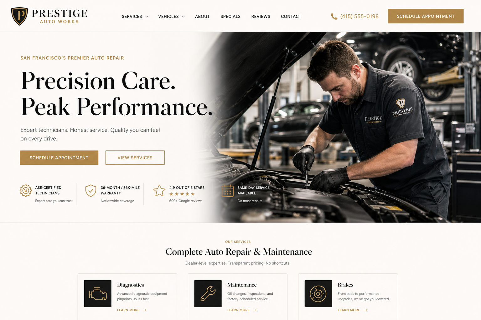 Boulevard Auto Repair — Auto Repair website template