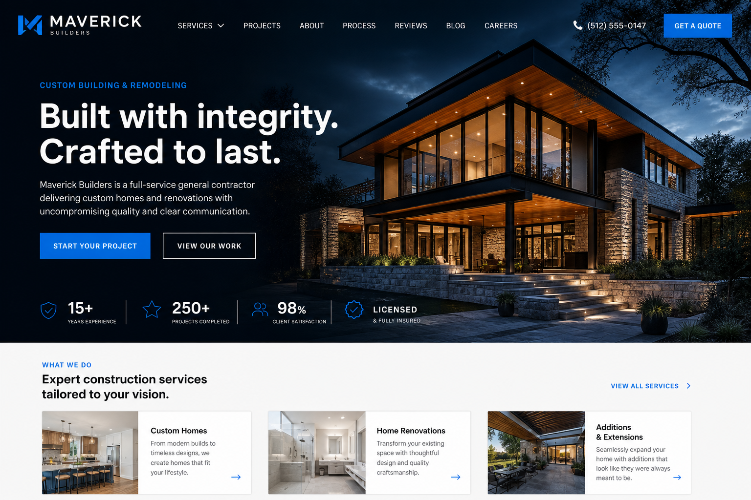 Indigo Contractor — Contractor website template