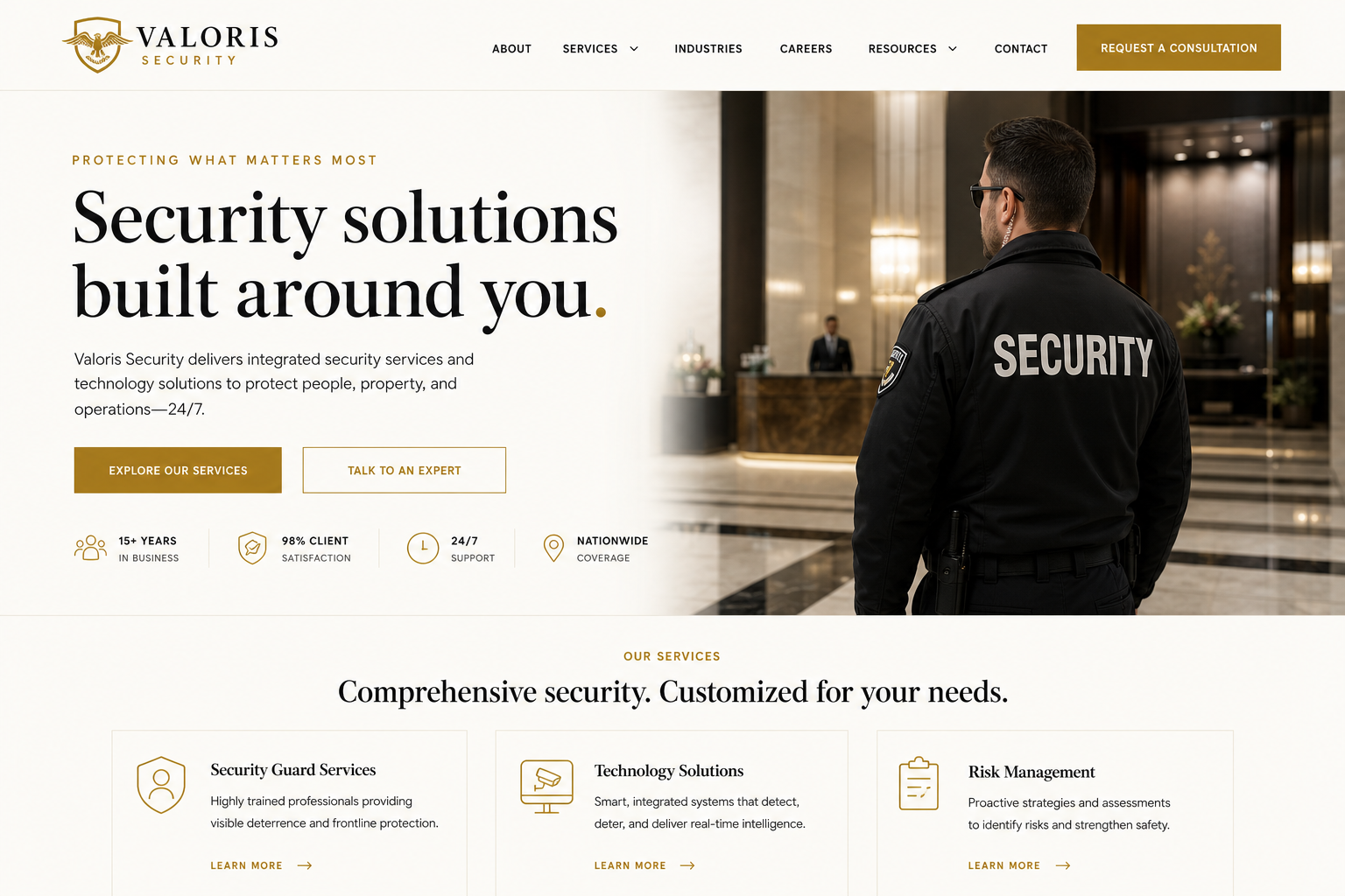 Roster Security Company — Security Company website template