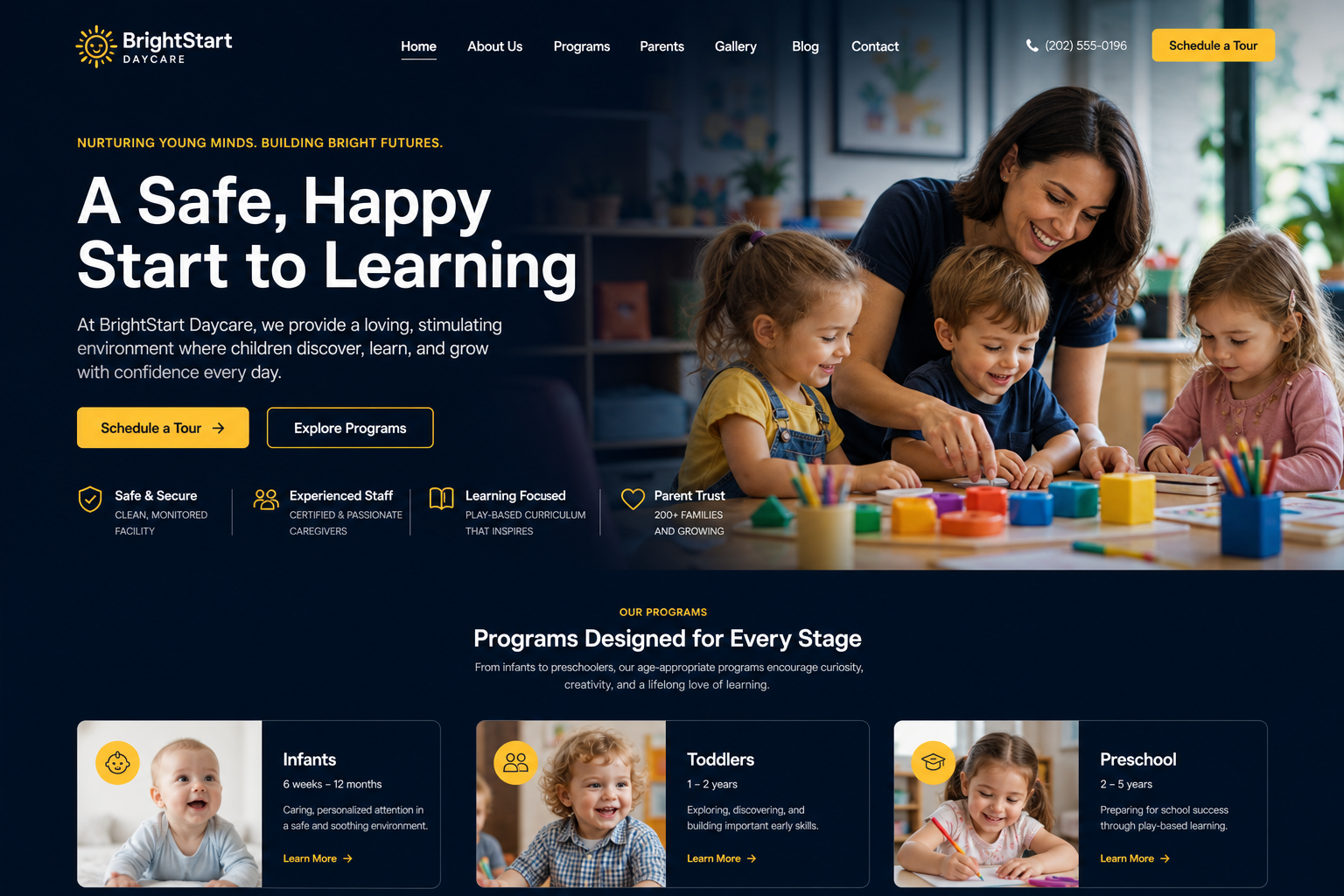Ember Daycare — Daycare website template