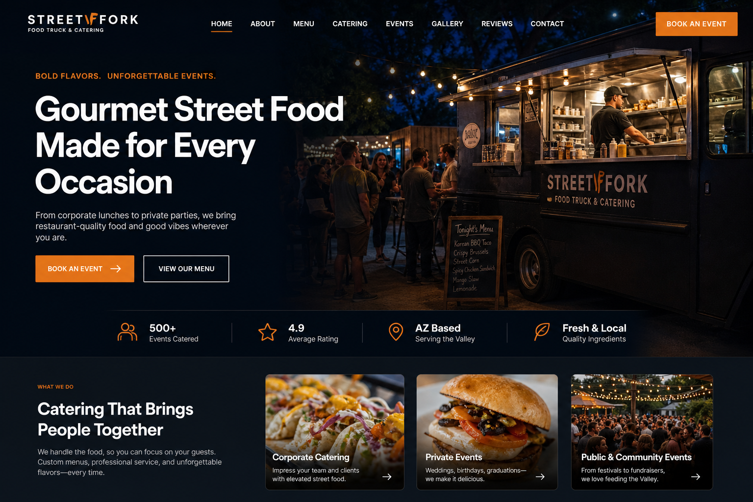 Verde Food Truck — Food Truck website template