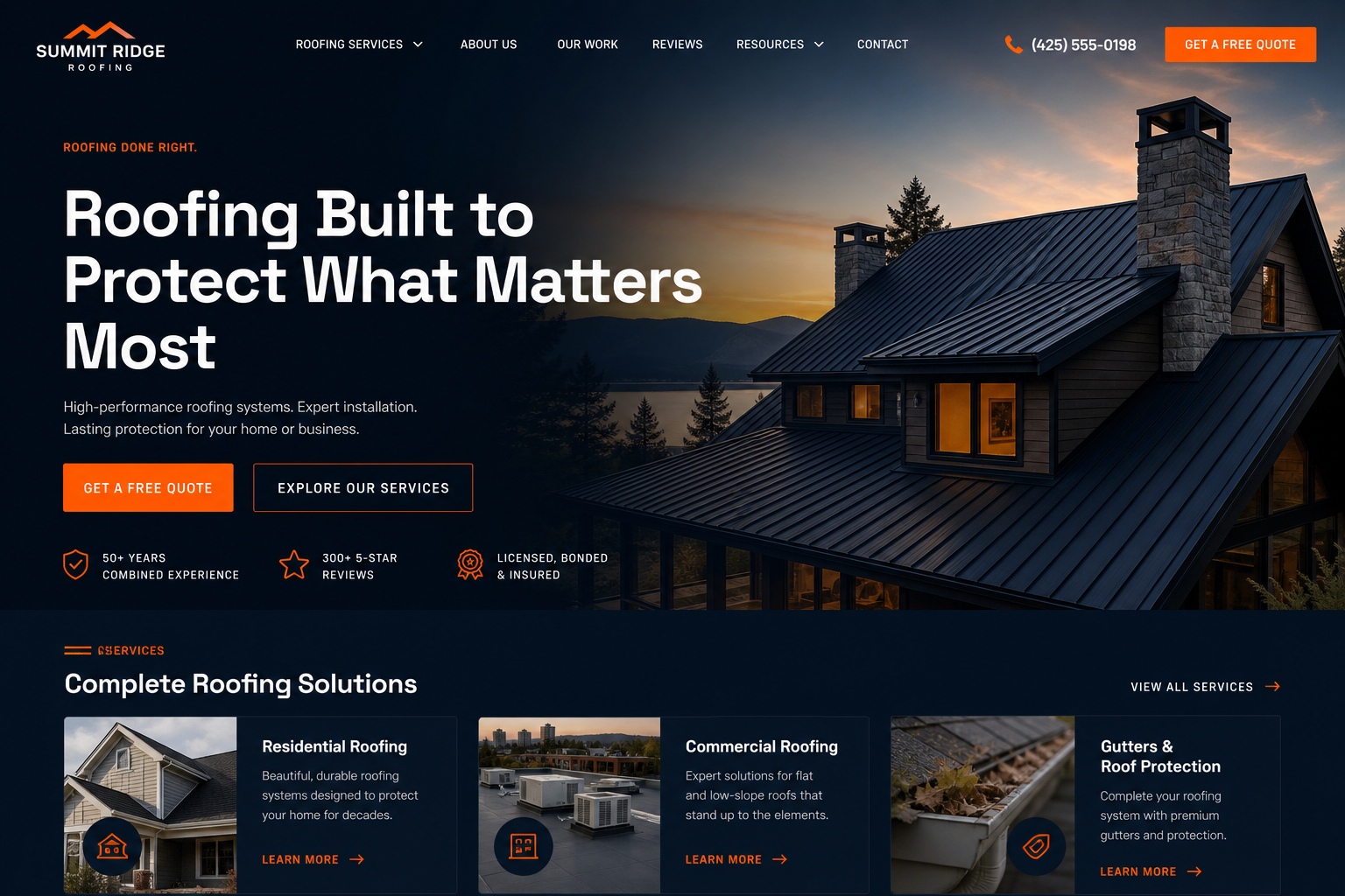 North Roofing — Roofing website template