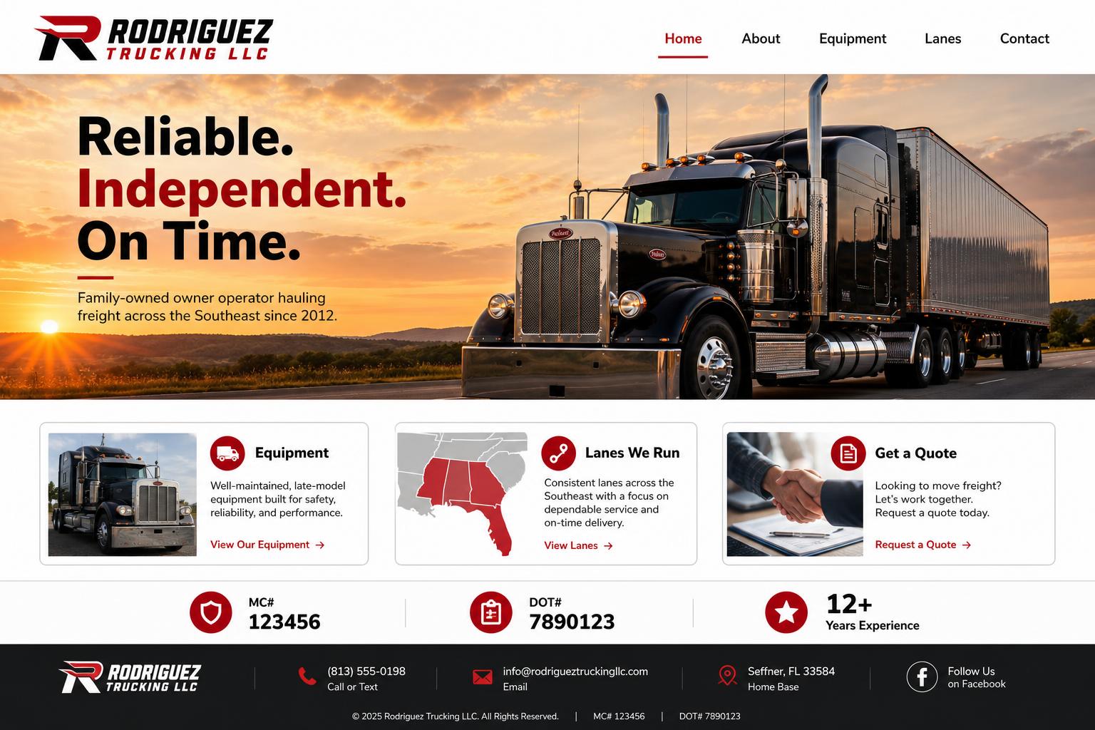 Loom Owner Operator Truck Driver — Owner Operator Truck Driver website template