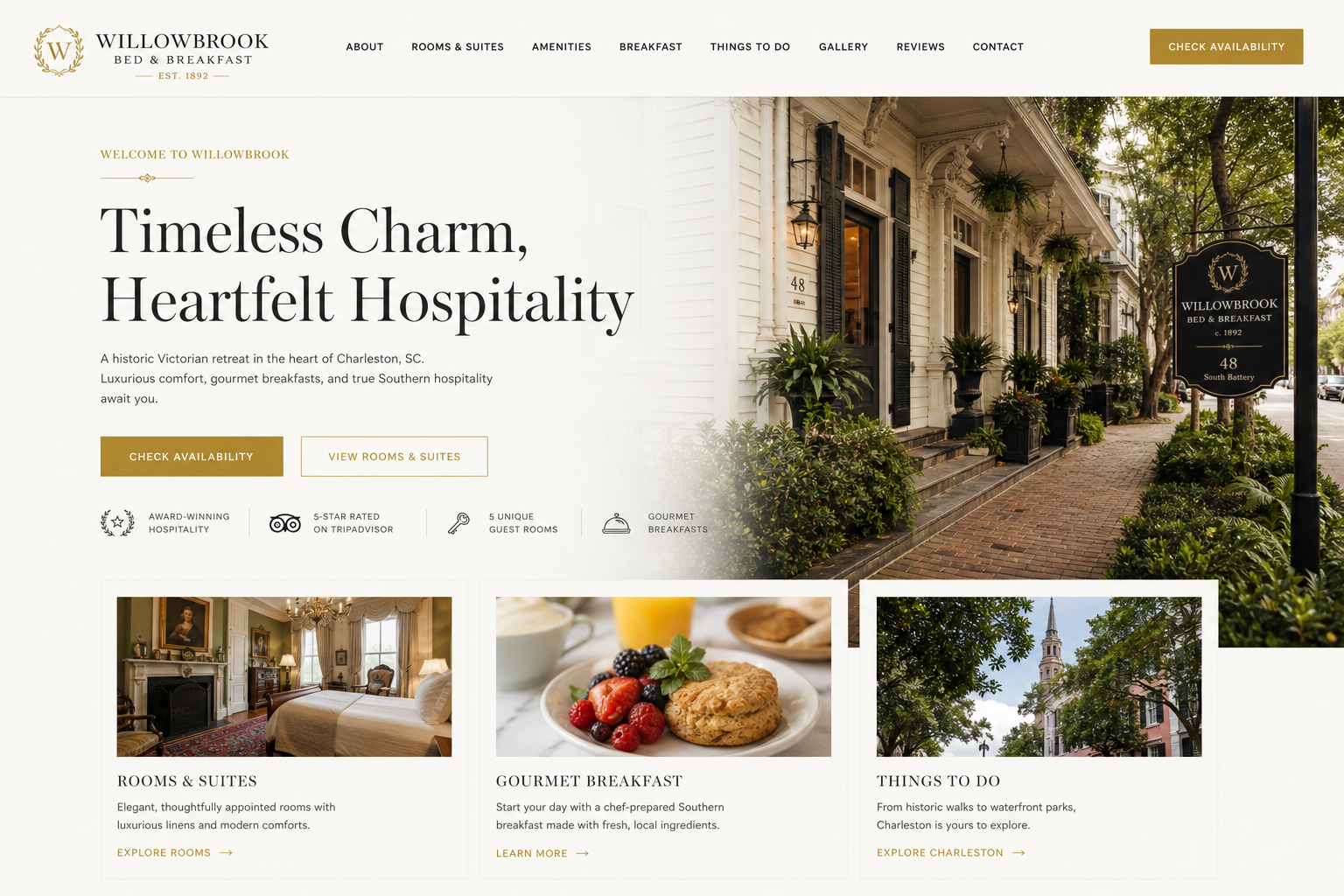 Summit Bed & Breakfast — Bed & Breakfast website template