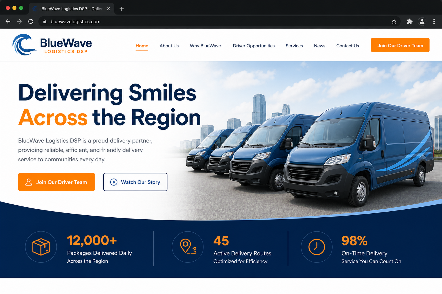 BlueWave Logistics DSP website template