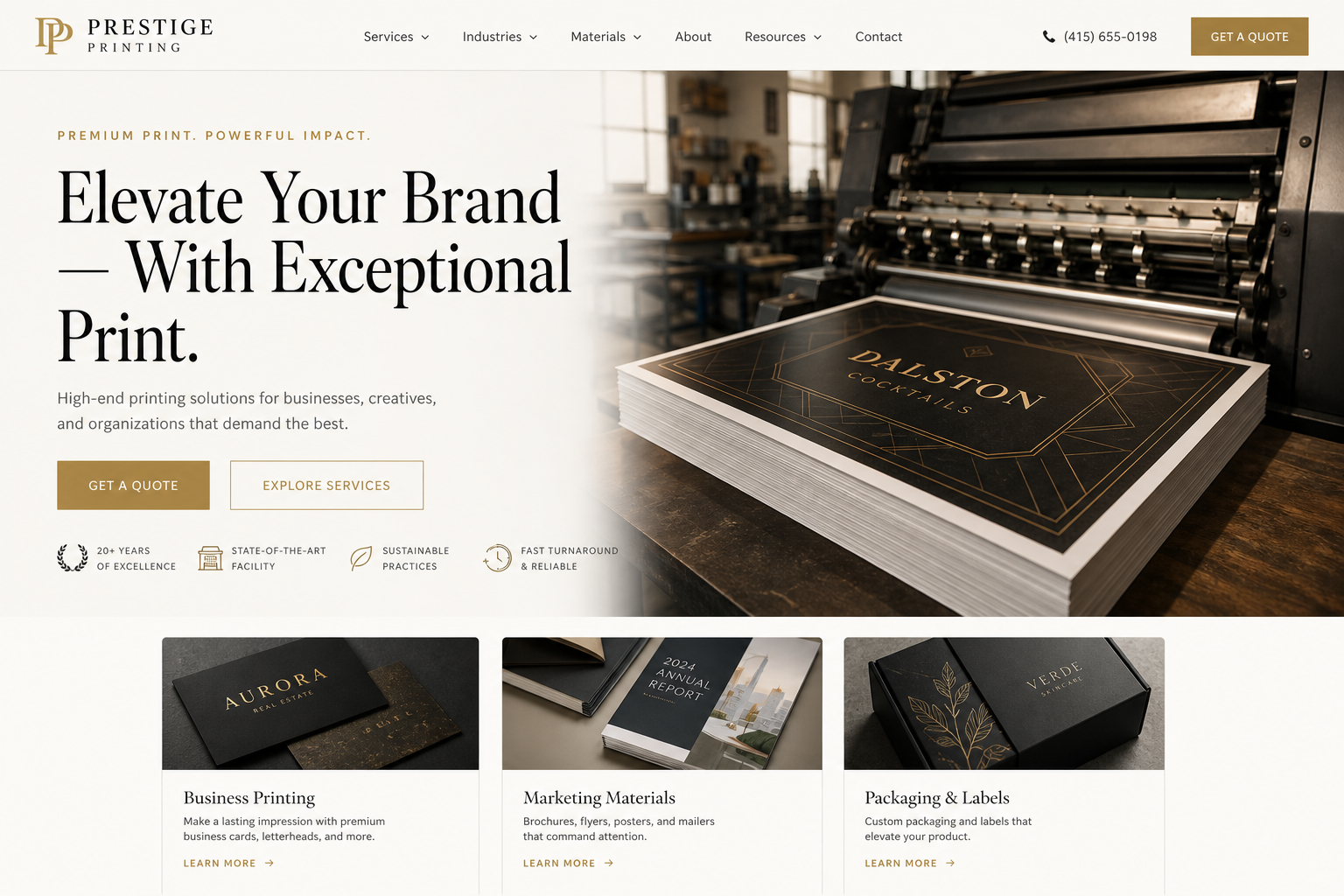 Frontier Print Shop — Print Shop website template
