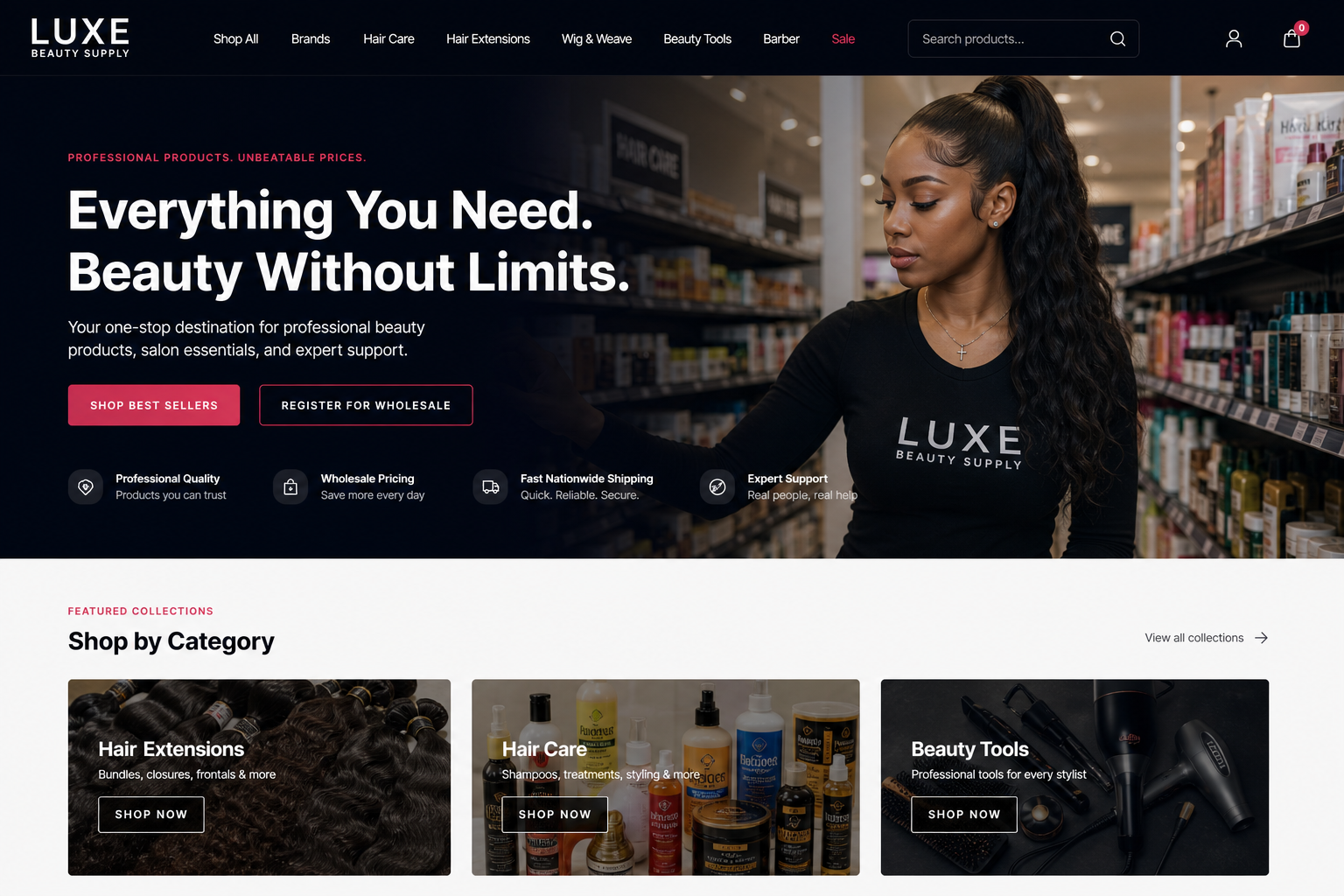 Drift Beauty Supply — Beauty Supply website template