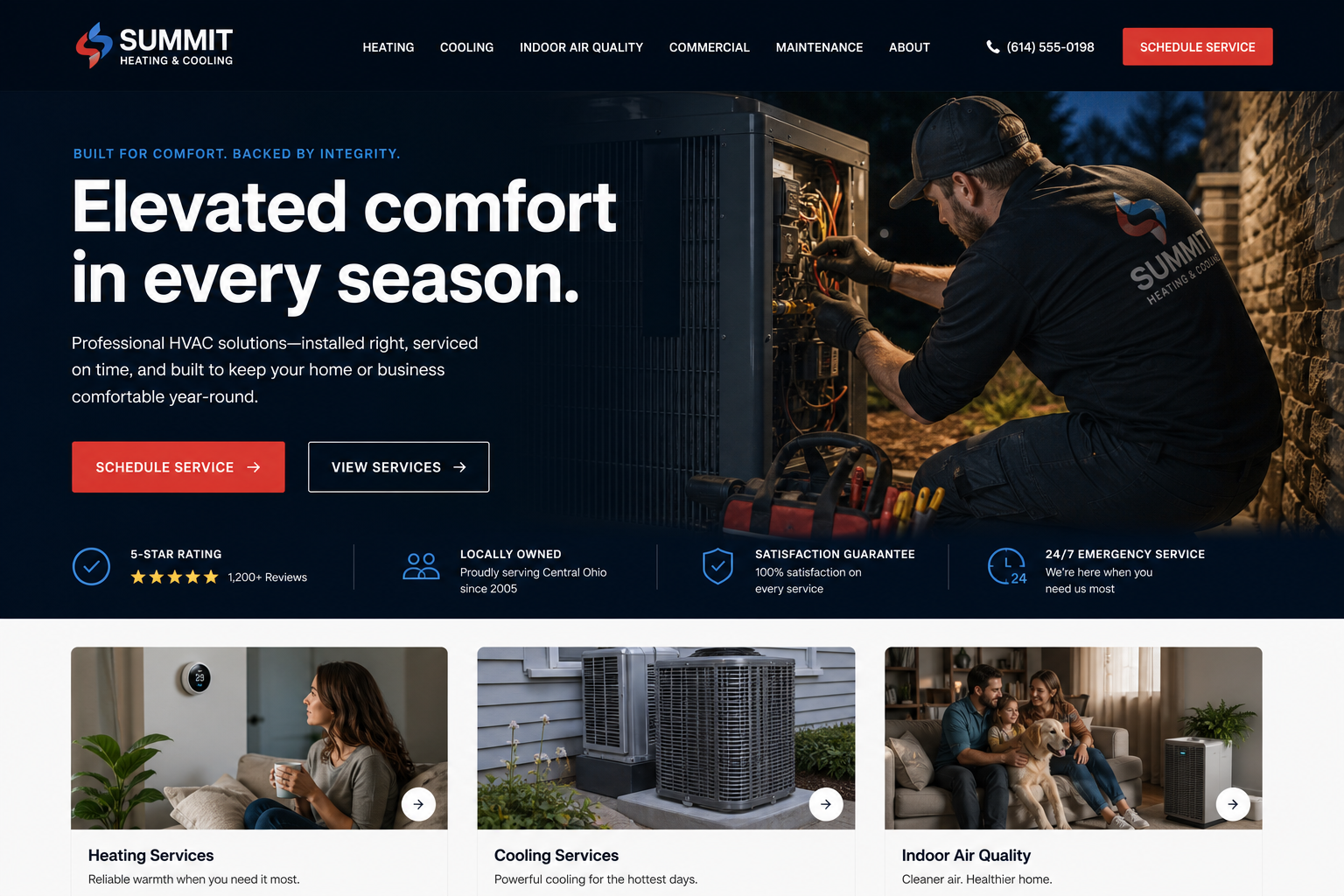 Halo HVAC — HVAC website template