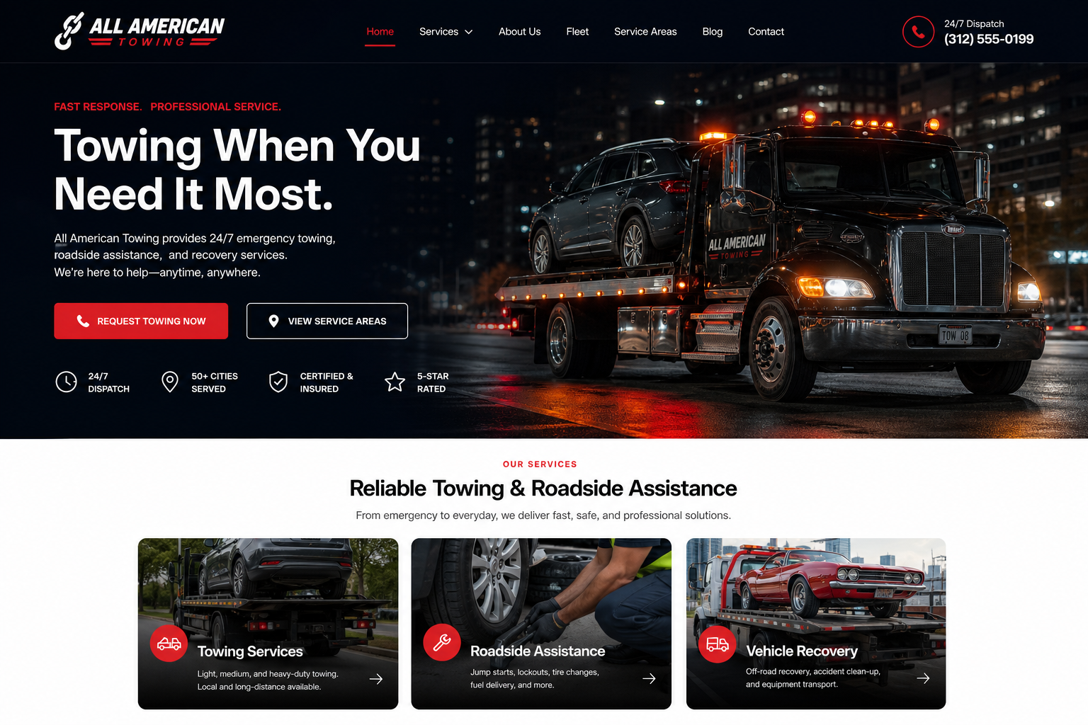 Bravo Towing Service — Towing Service website template