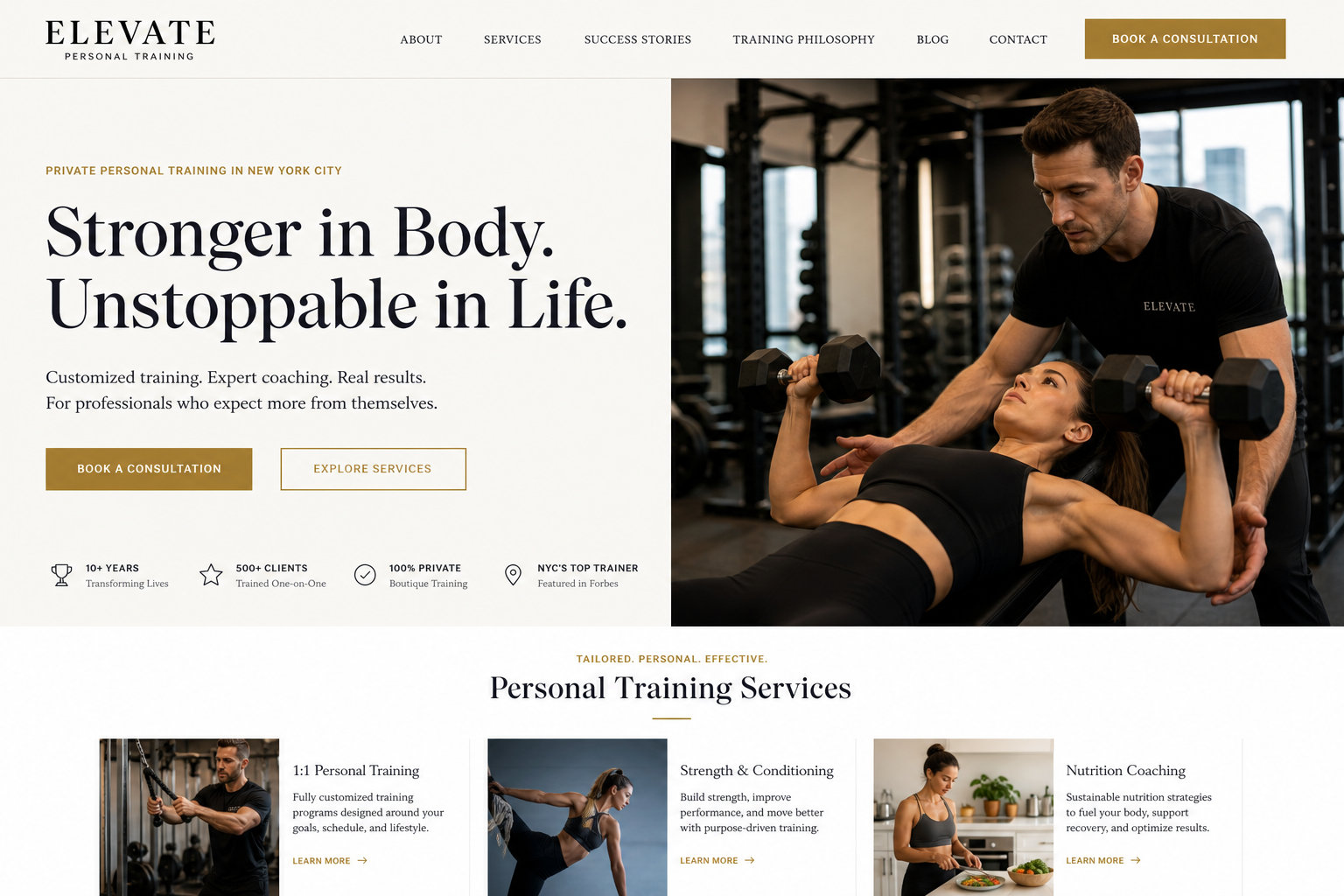 Market Personal Trainer — Personal Trainer website template