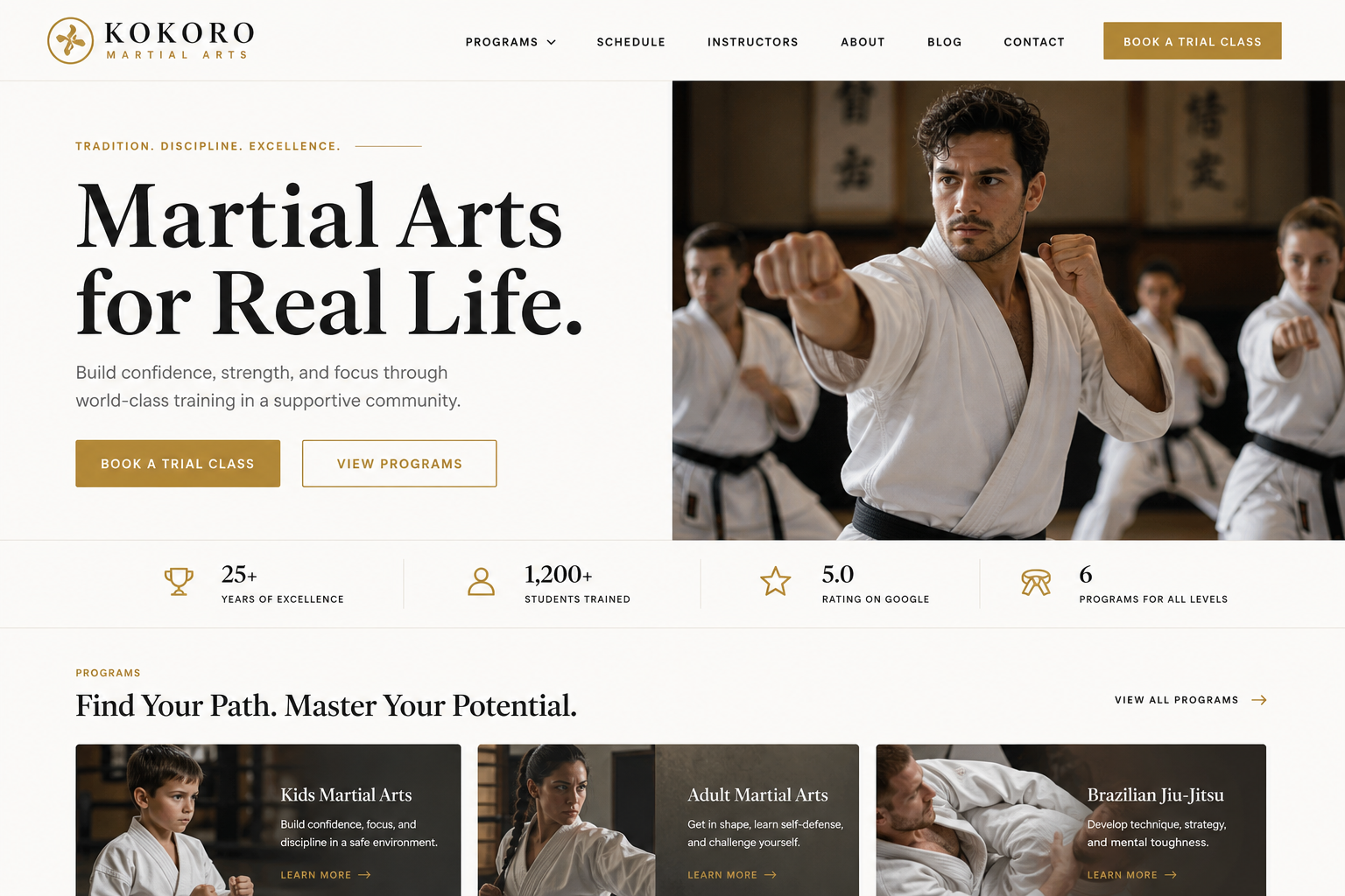 Glen Martial Arts — Martial Arts website template