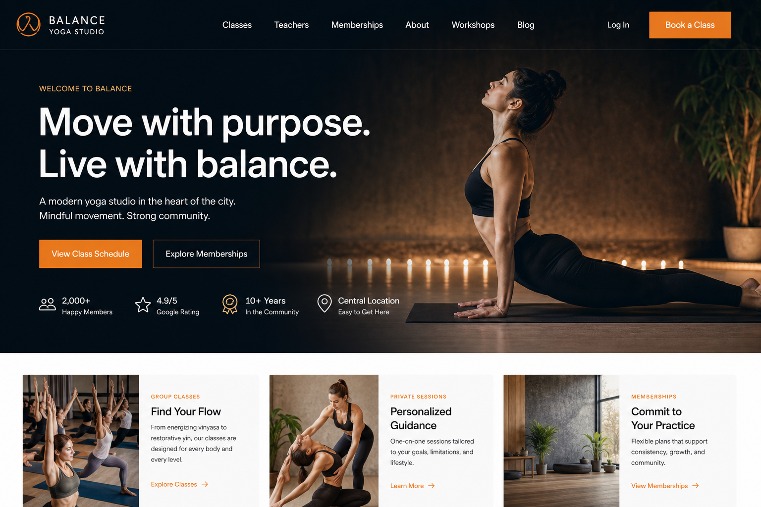 Plaza Yoga Studio — Yoga Studio website template