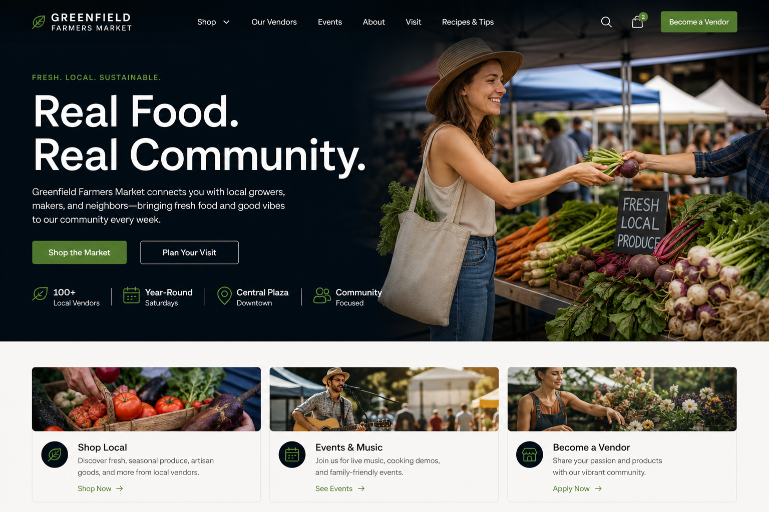 Holden Farmers Market — Farmers Market website template