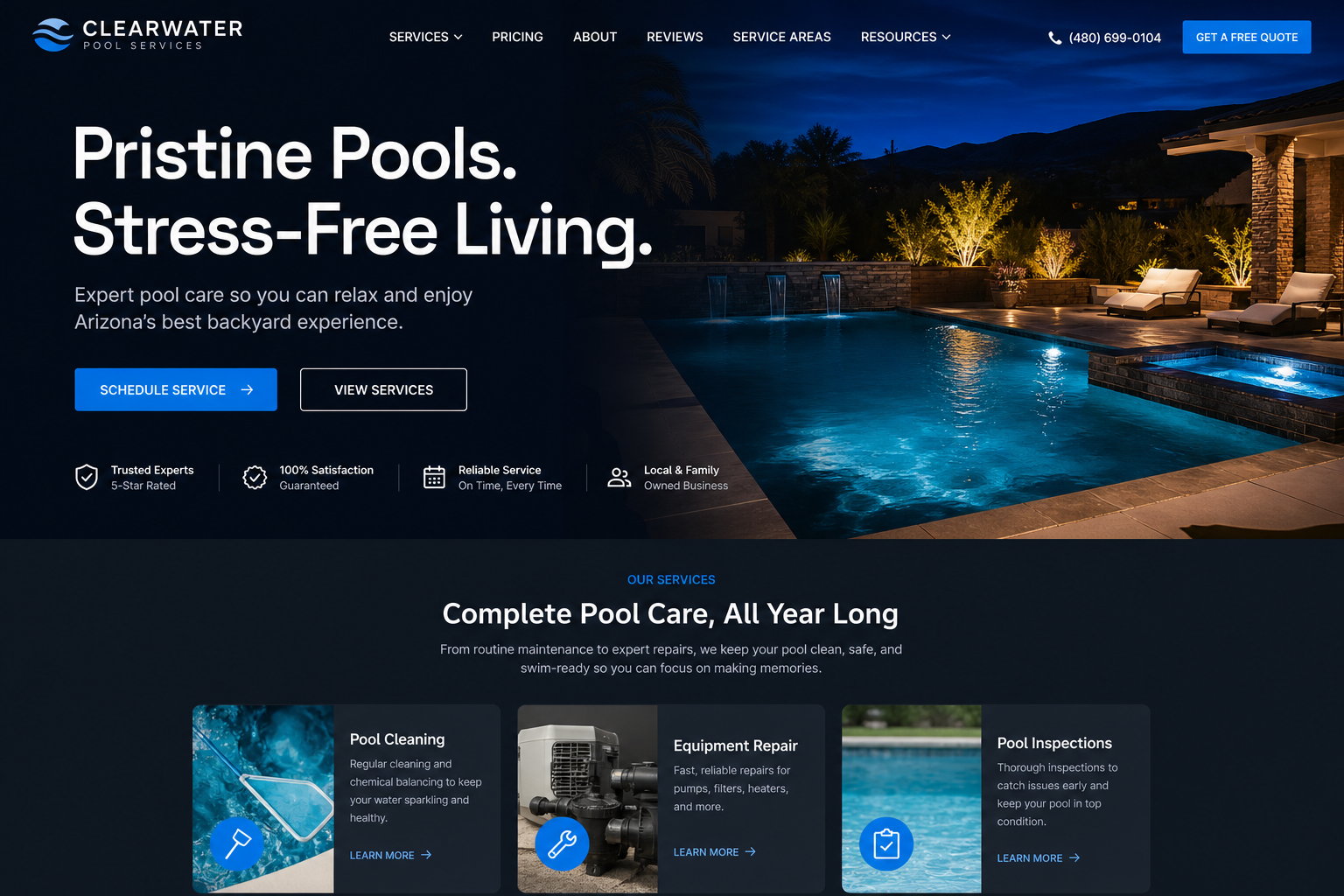 Fern Pool Service — Pool Service website template