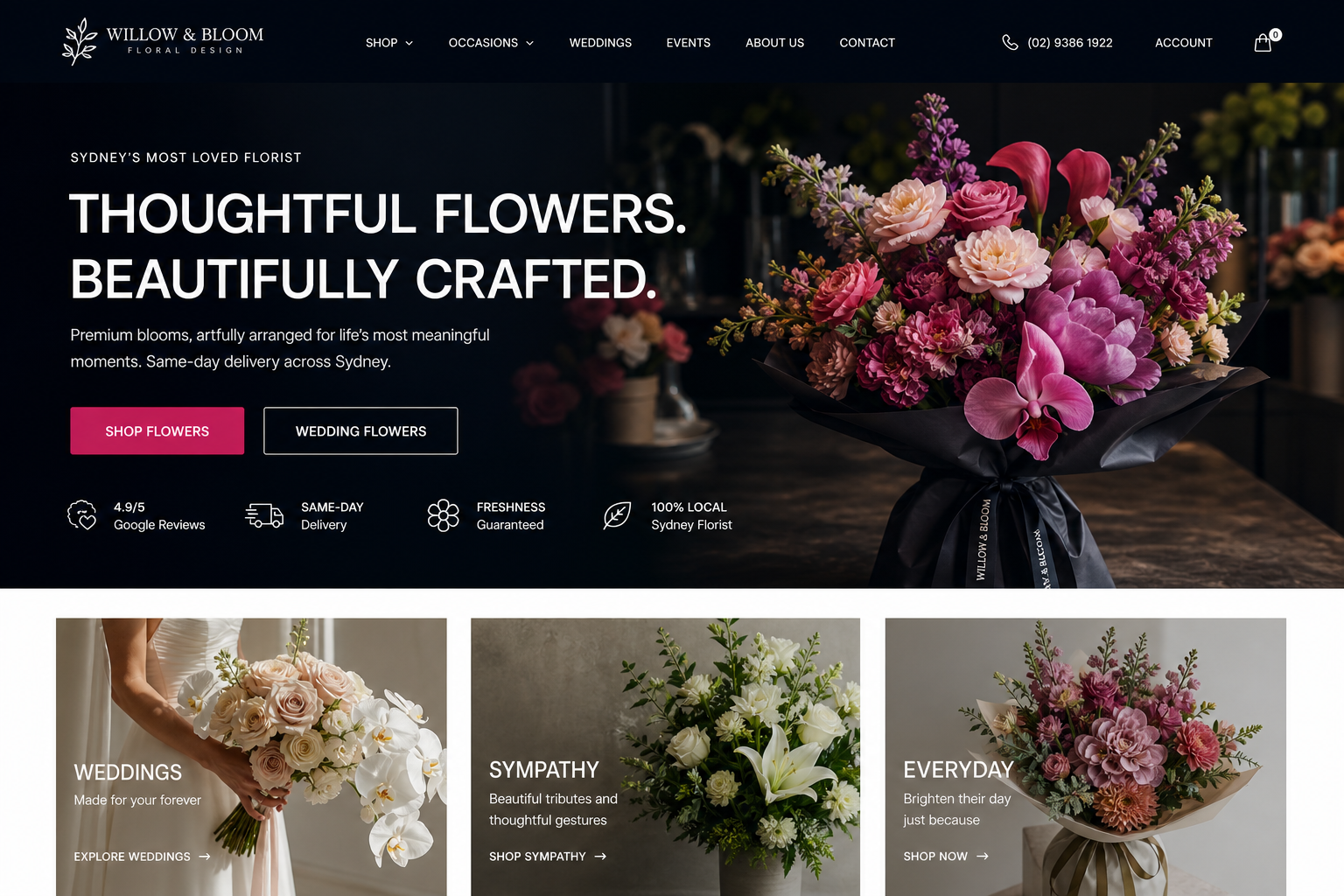 Pioneer Florist — Florist website template