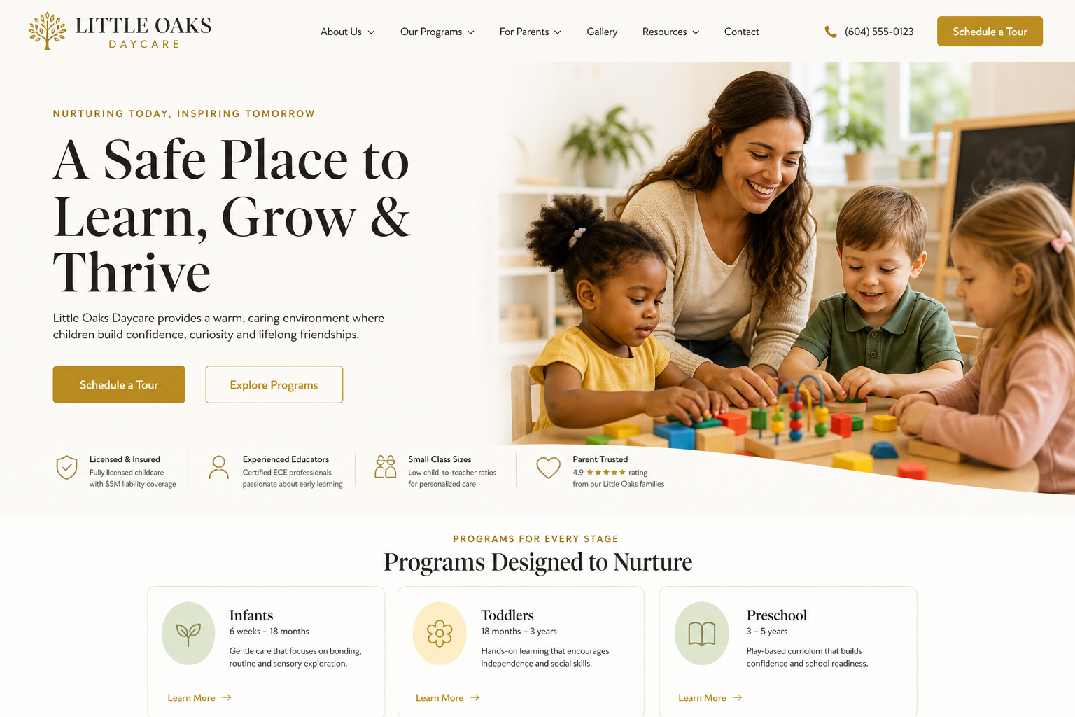 Harbor Daycare — Daycare website template
