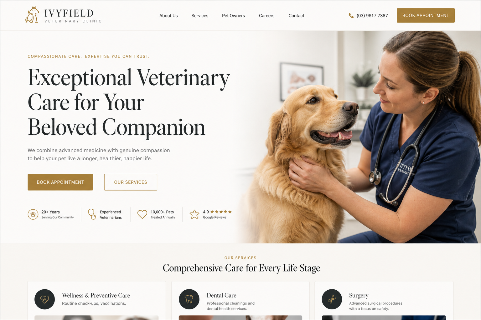 Slate Veterinarian — Veterinarian website template