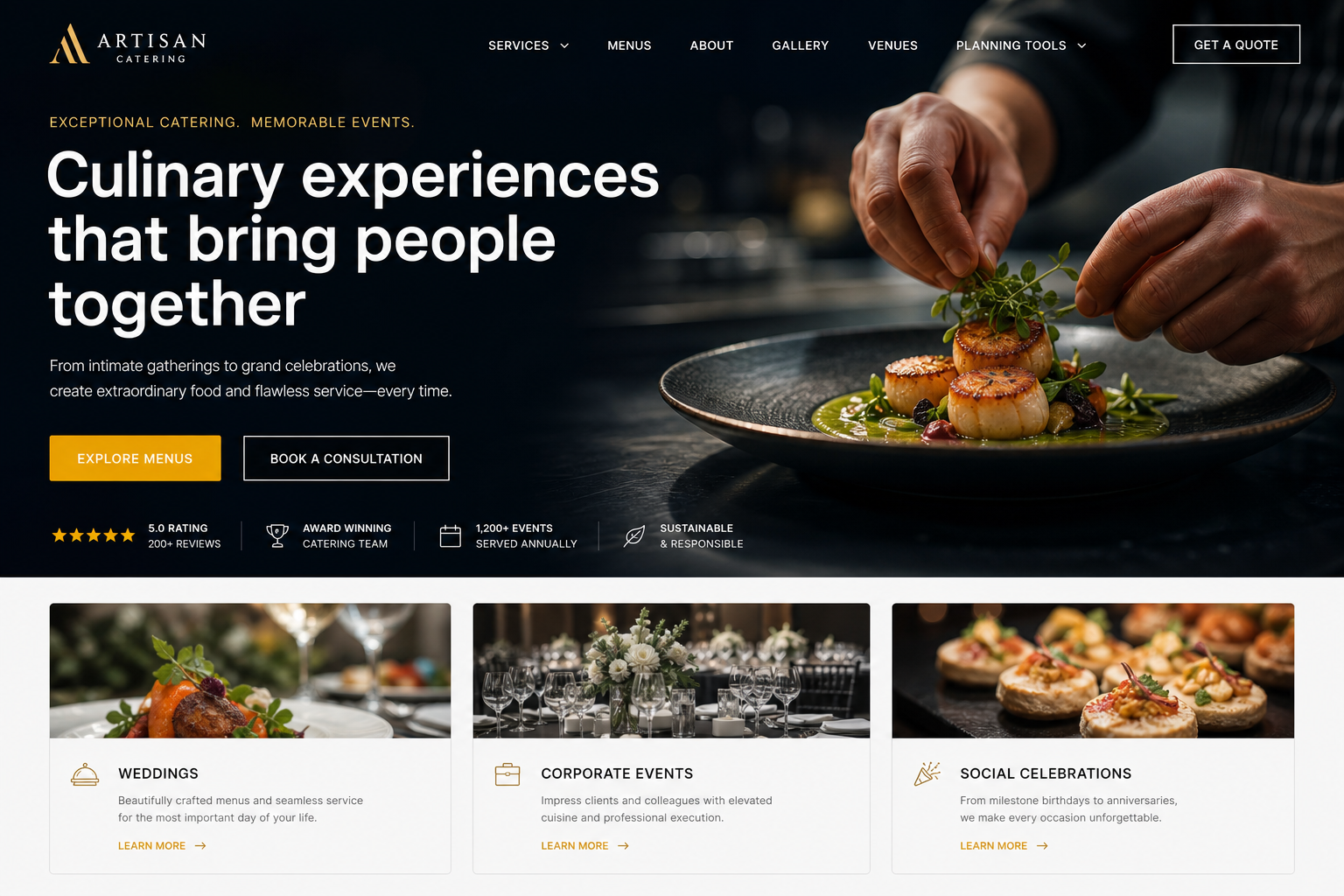 Verde Catering — Catering website template