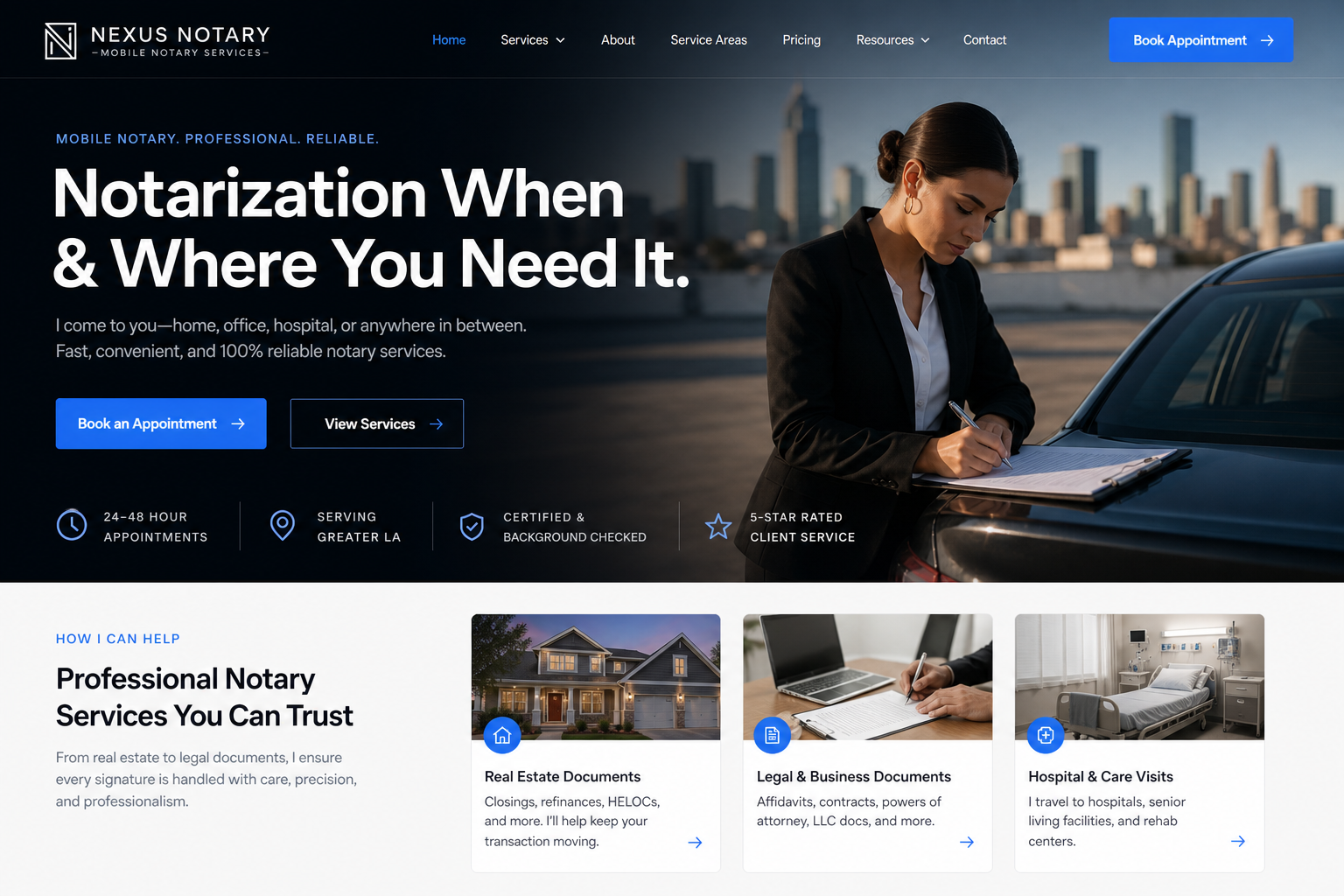 Parcel Mobile Notary — Mobile Notary website template