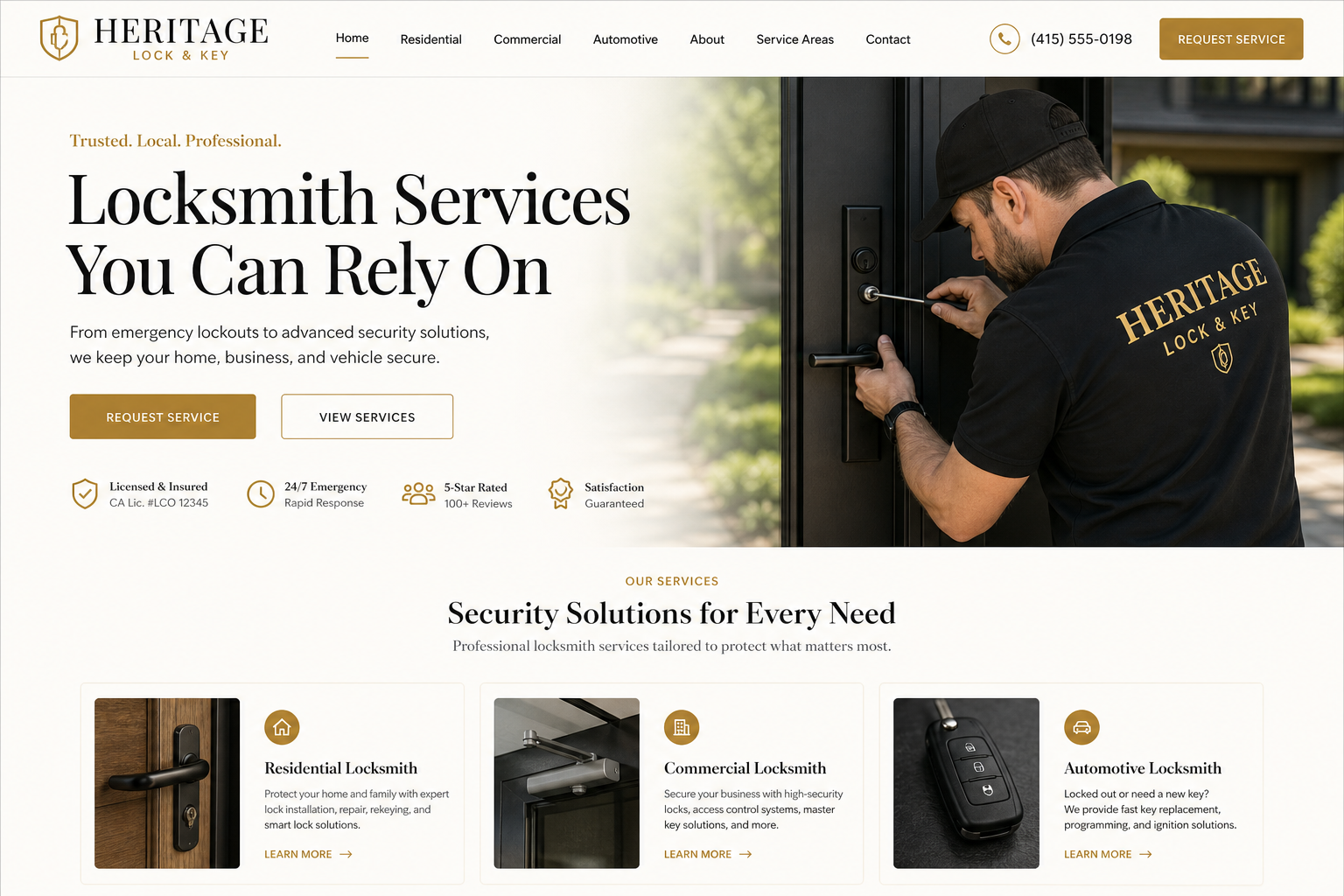 Bloom Locksmith — Locksmith website template