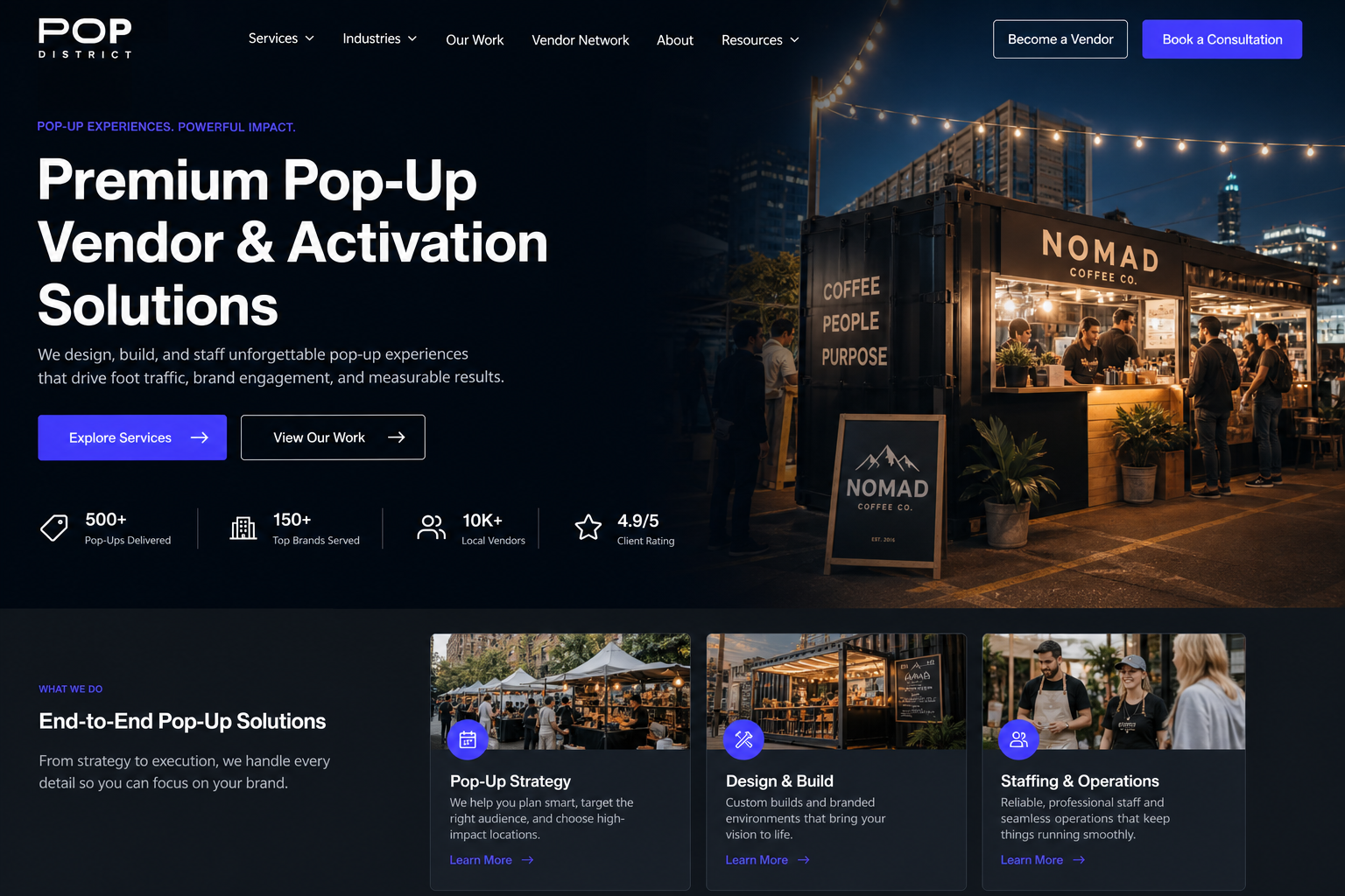 Folio Vendor / Pop-up — Vendor / Pop-up website template
