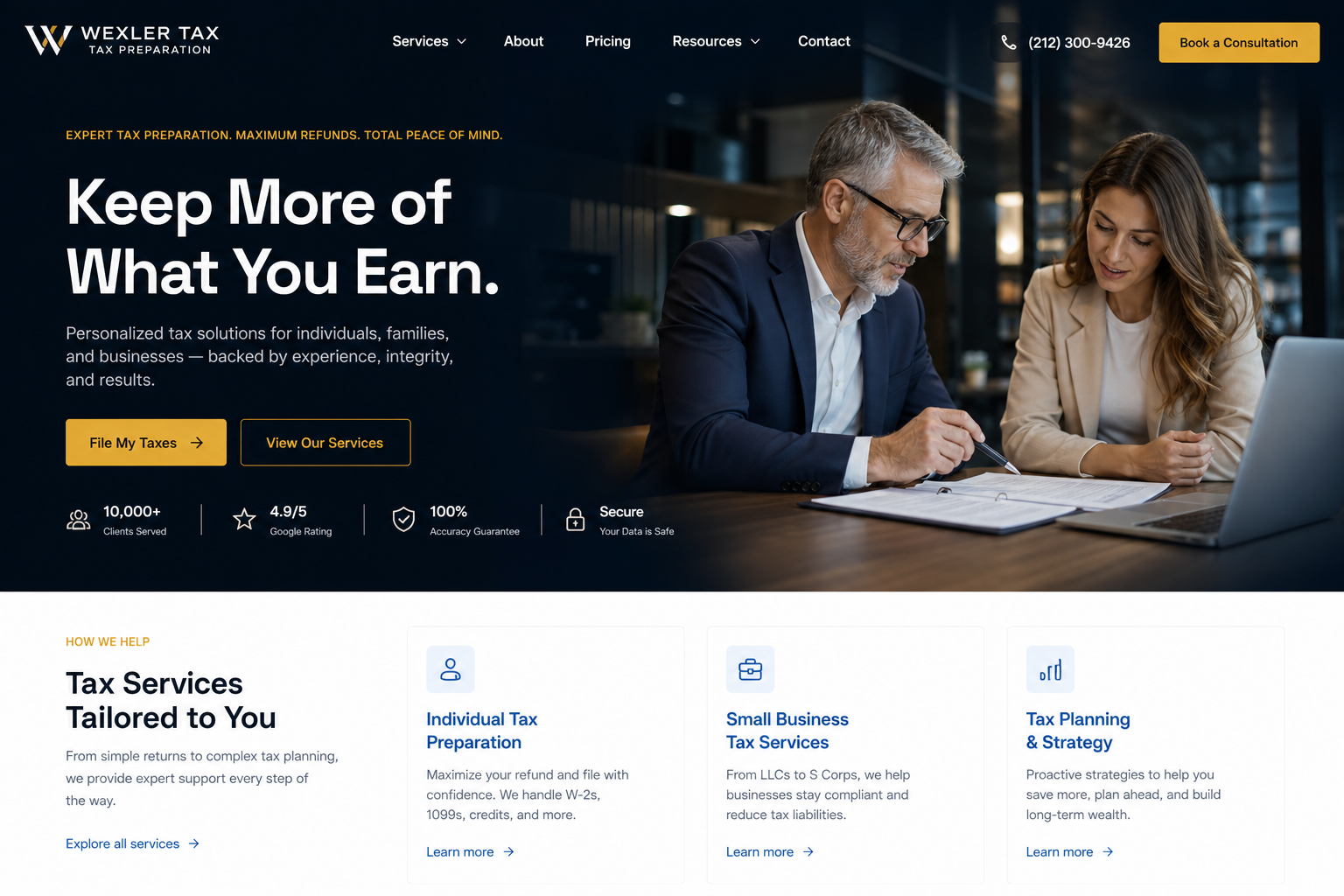 Plaza Tax Preparation — Tax Preparation website template
