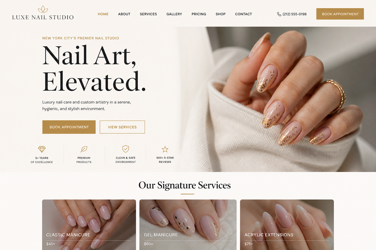 Harbor Nail Studio — Nail Studio website template